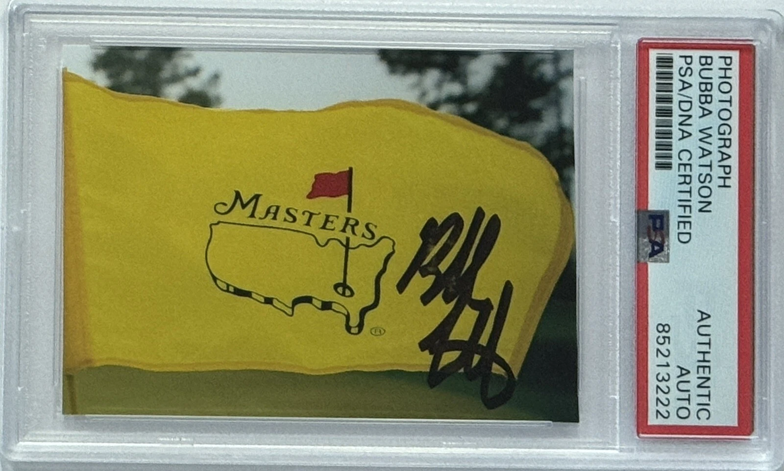 BUBBA WATSON SIGNED MASTERS FLAG CHAMPION AUGUSTA PICTURE PSA DNA COA AUTOGRAPH