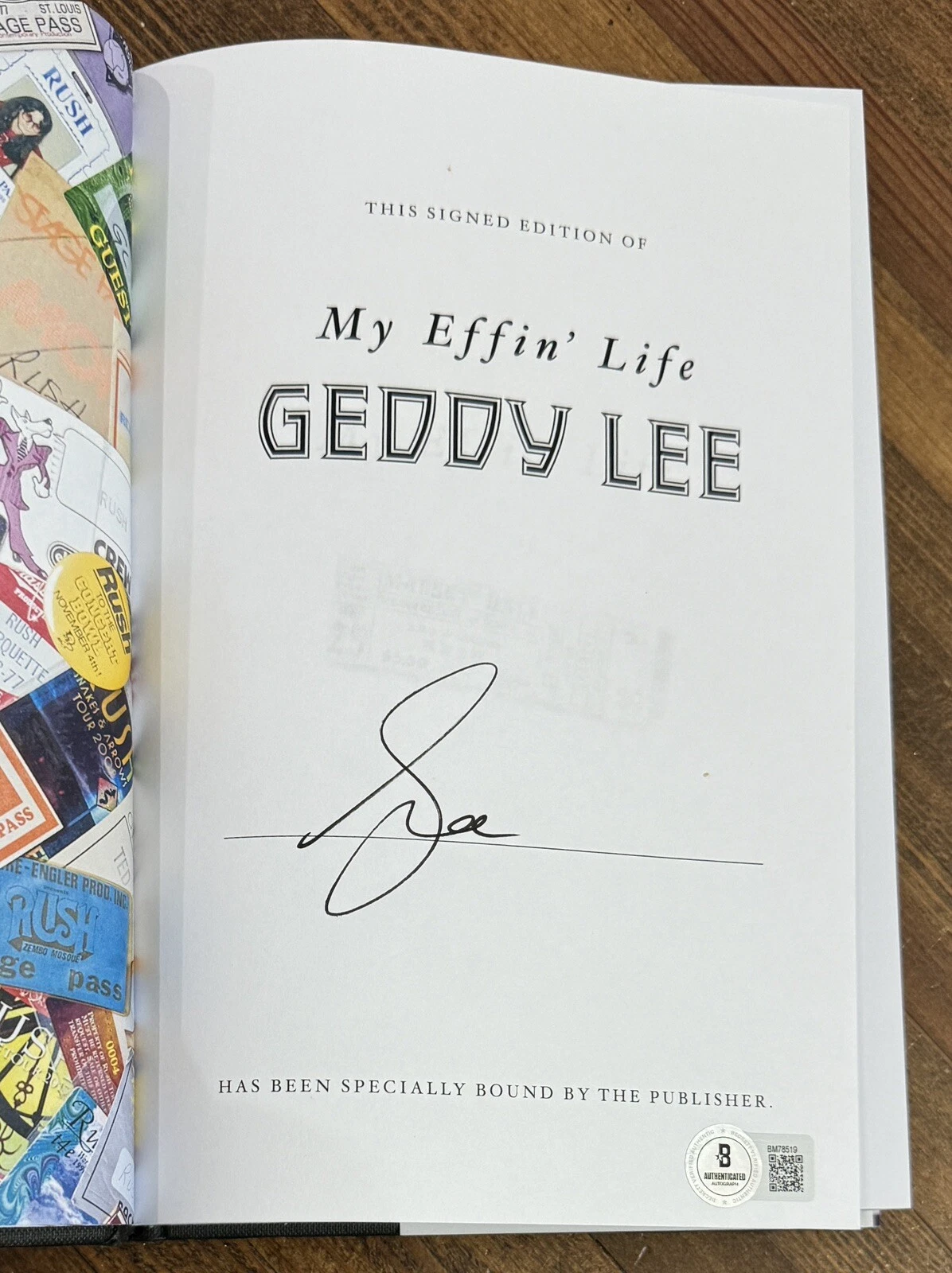 GEDDY LEE MY EFFIN LIFE SIGNED AUTOGRAPHED BOOK RUSH 1st Edition BAS Beckett COA