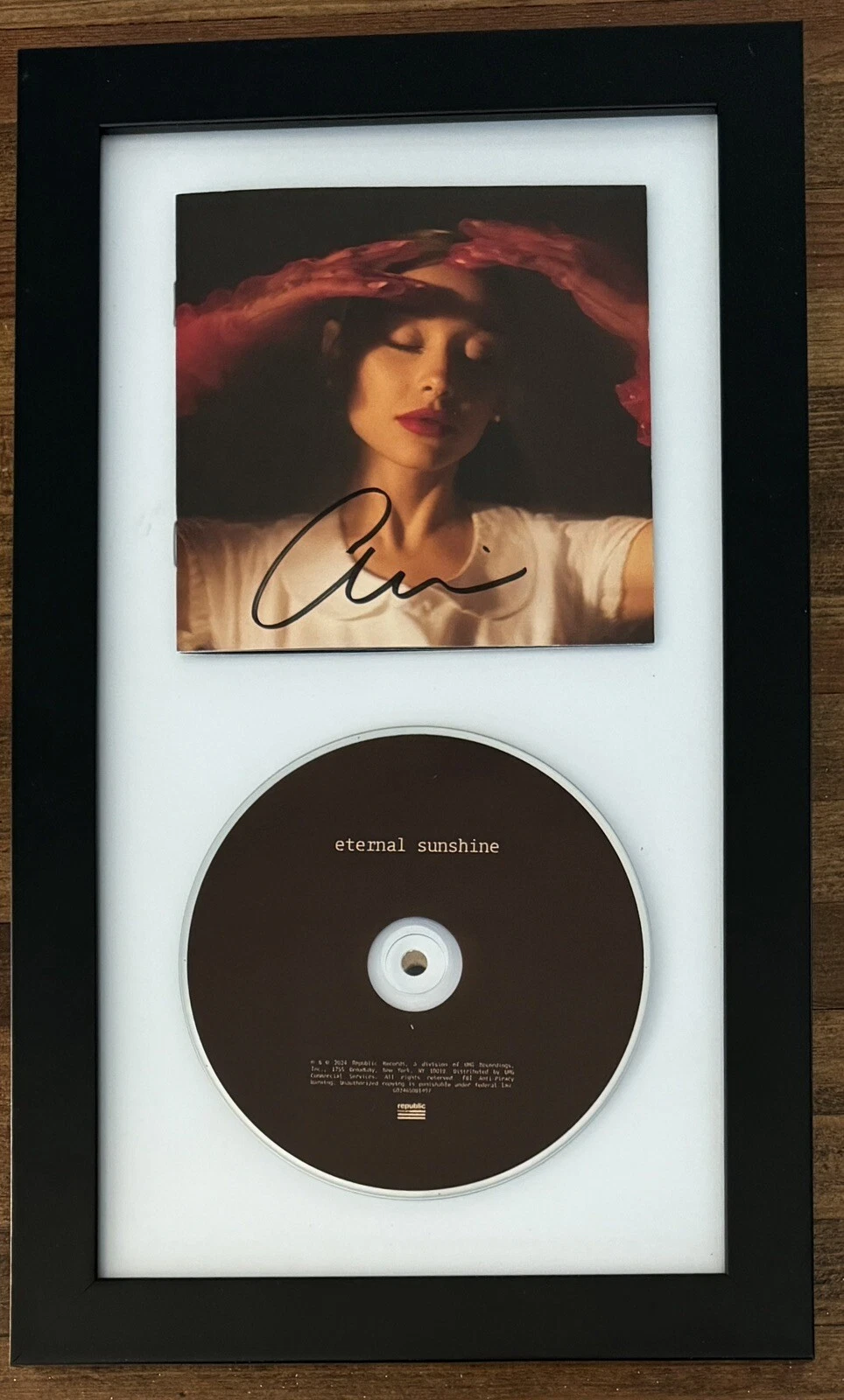 SIGNED FRAME Ariana Grande Eternal Sunshine CD Autographed BAS Beckett Certified