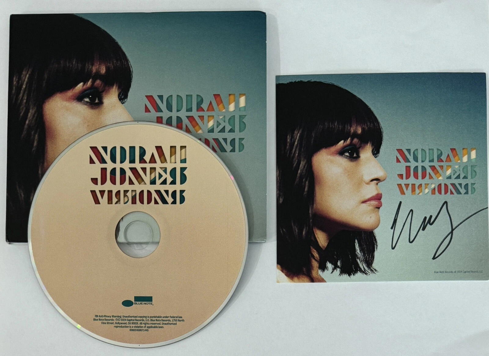Norah Jones Visions CD & SIGNED AUTOGRAPHED ART CARD PICTURE BAS Beckett COA