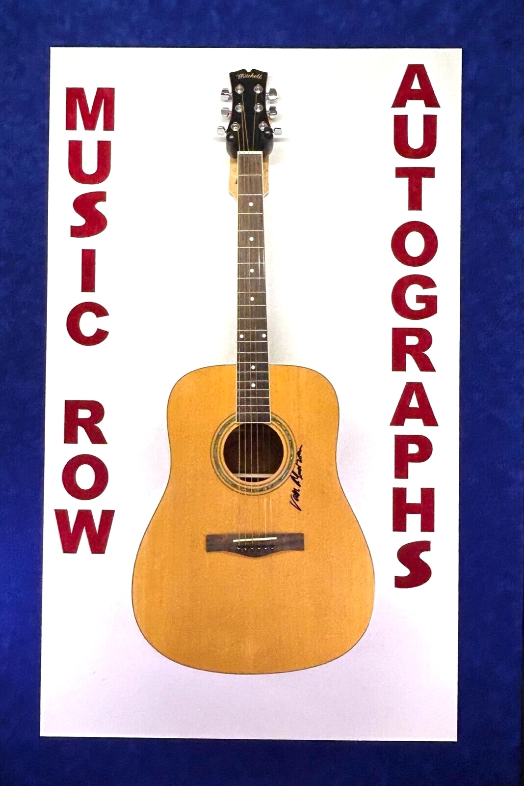 VAN MORRISON Signed Autograph Mitchell Acoustic Guitar JSA LOA Brown Eyed Girl