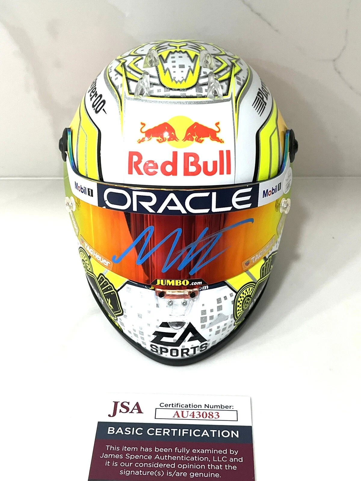 Max Verstappen Hand Signed Official LAS VEGAS GP Mini Helmet 1:2 Champ JSA CERT