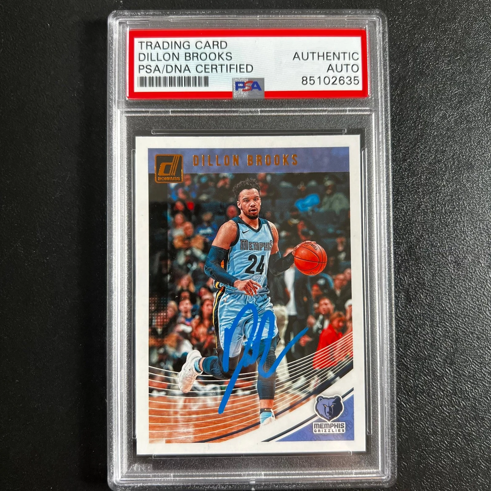 2018-19 Panini Donruss #124 Dillon Brooks Signed Card AUTO PSA Slabbed Grizzlies