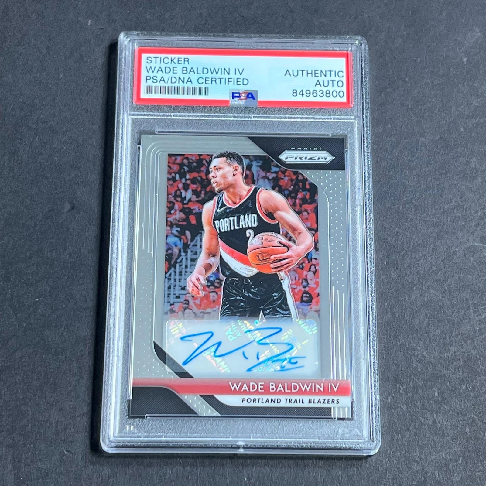 2018-19 Panini Prizm #S-WB4 Wade Baldwin IV Signed Card PSA Slabbed Trailblazers