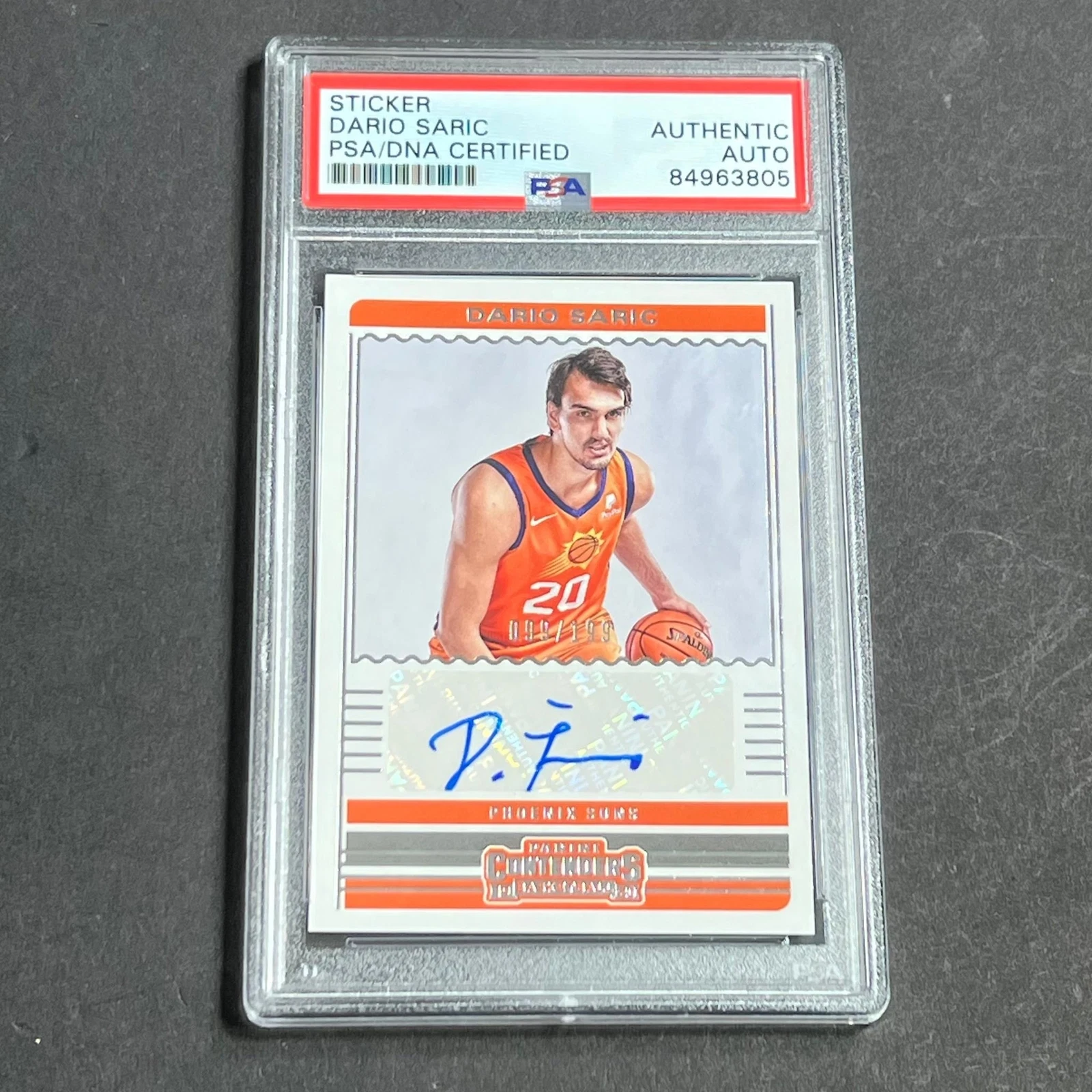 2019-20 Panini Contenders #CA-DSR Dario Saric Signed Card AUTO PSA Slabbed Suns