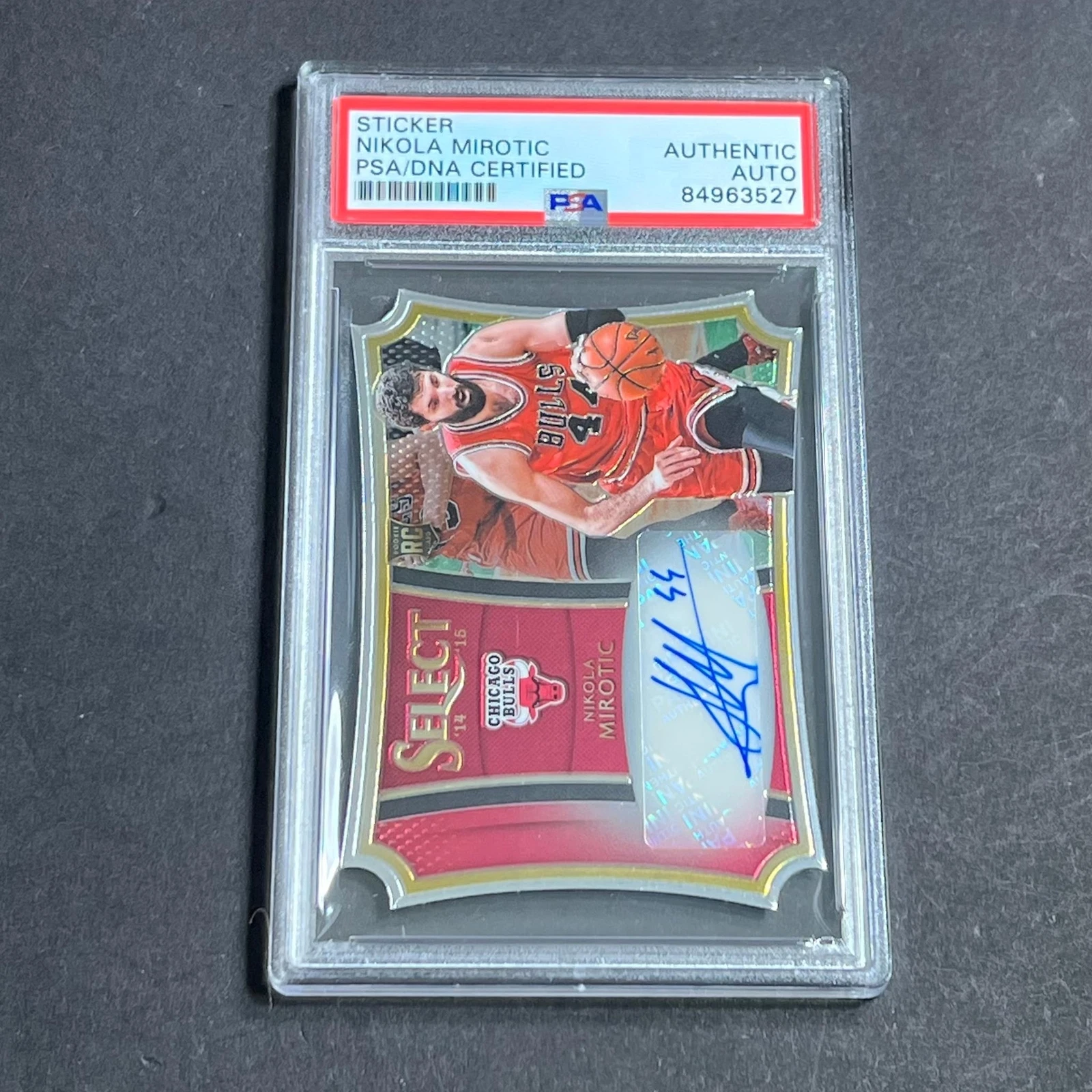 2014-15 Panini Select #98 Nikola Mirotic Signed Card PSA AUTO Slabbed Bulls