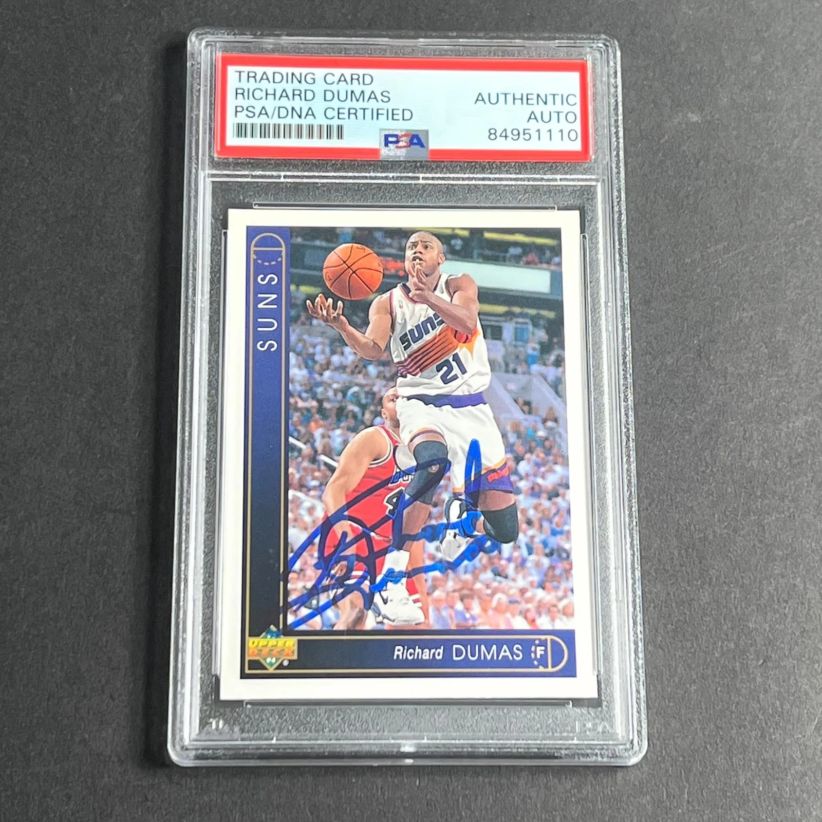 1992-93 Upper Deck #58 Richard Dumas Signed Card AUTO PSA Slabbed Suns