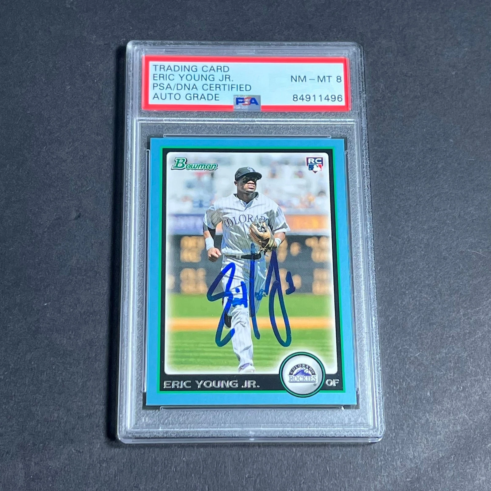 2010 Bowman Draft #BDP34 Eric Young Jr. Signed Card PSA Slabbed Auto 8 RC Rockie
