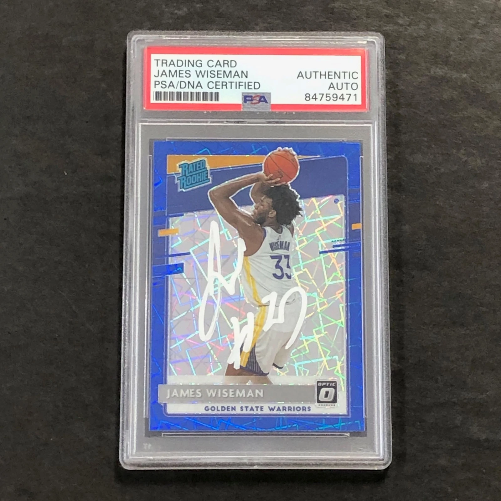 2020 Panini Hoops #152 Blue Shock JAMES WISEMAN Signed Card AUTO PSA Slabbed RC