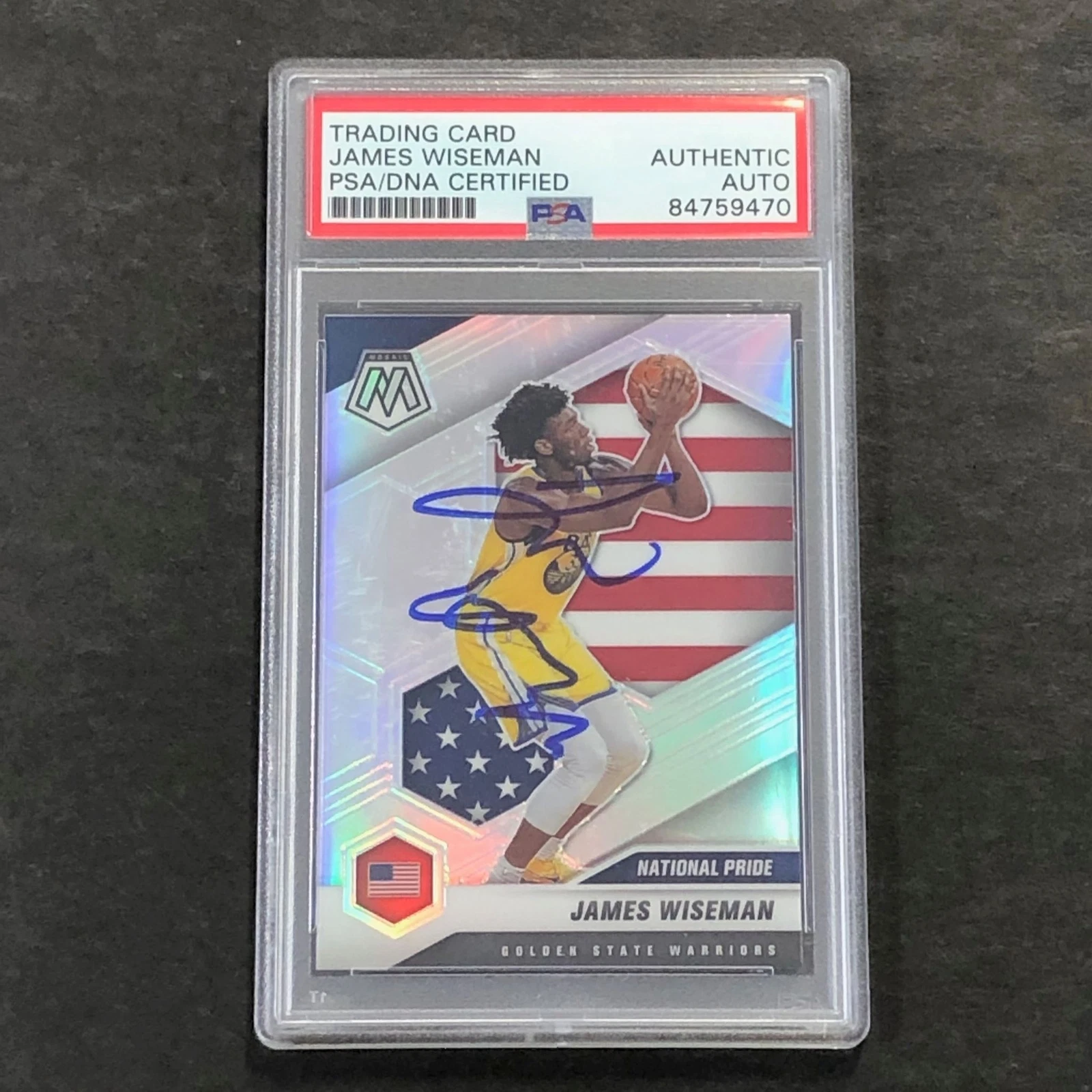 2020 Panini Mosaic #260 JAMES WISEMAN Signed Card AUTO PSA Slabbed RC Warriors