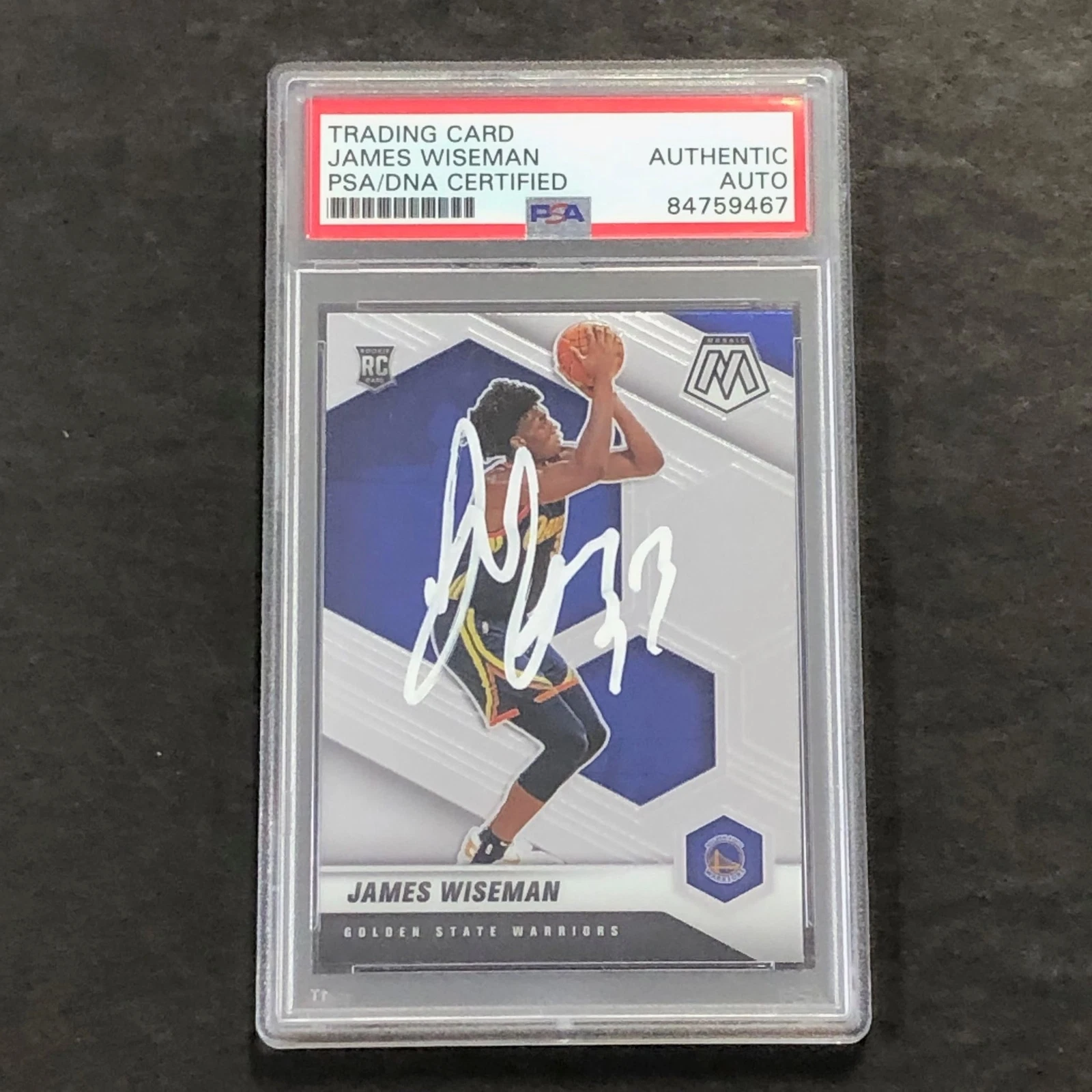 2020 Panini Mosaic #205 JAMES WISEMAN Signed Card AUTO PSA Slabbed RC Warriors