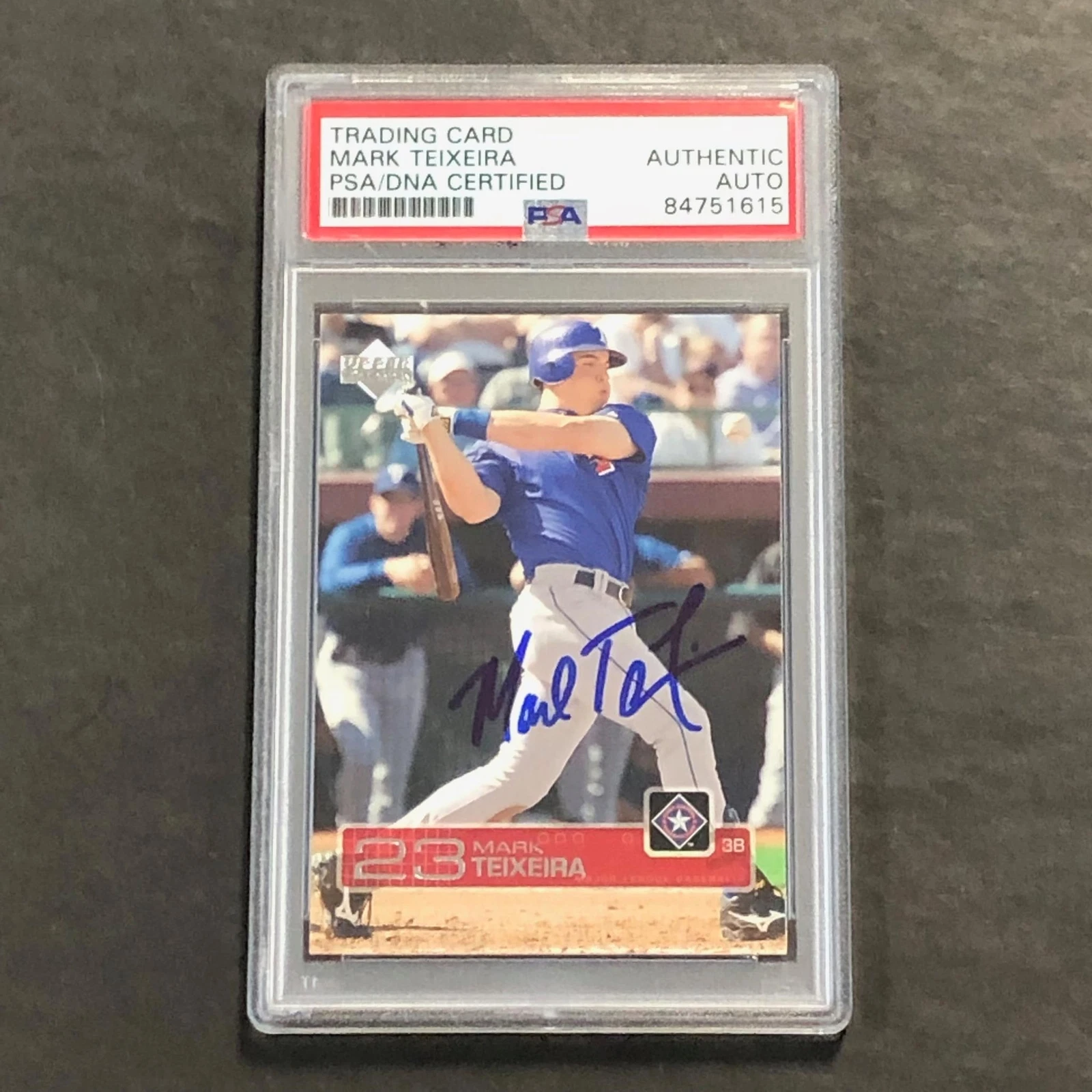 2003 Upper Deck #329 Mark Teixeira Signed Card AUTO PSA Slabbed Rangers