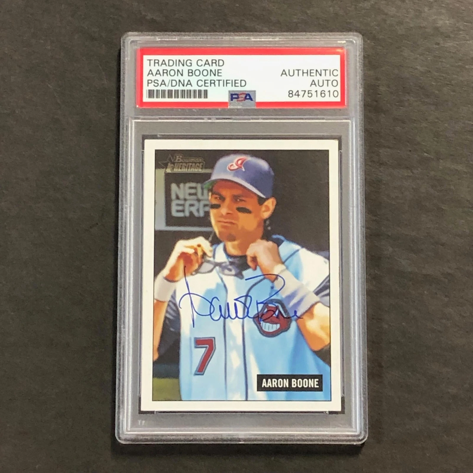 2005 Bowman Heritage #54 Aaron Boone Signed Card PSA Slabbed Auto Cleveland