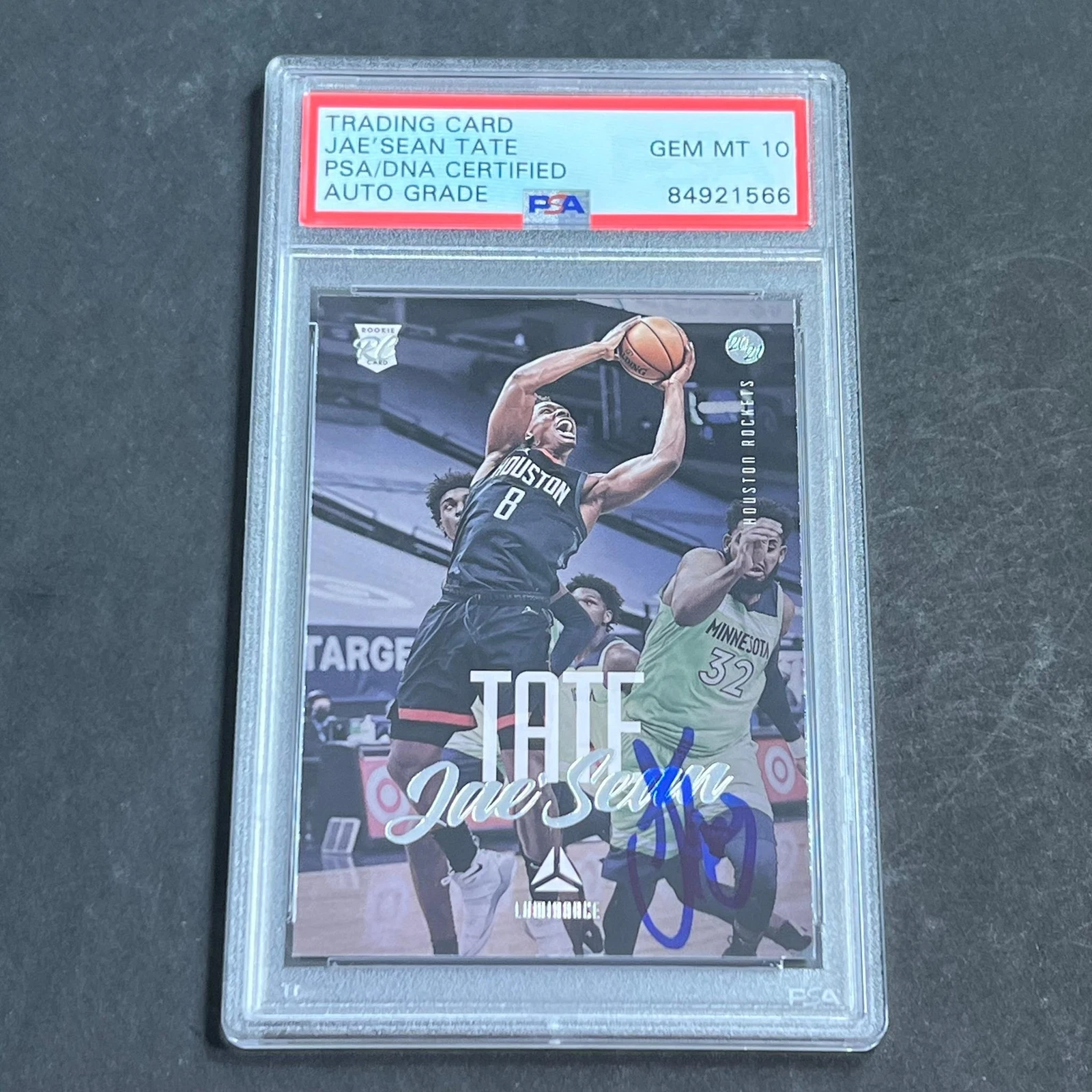 2020-21 Panini Chronicles Luminance #139 JAE'SEAN TATE Signed Card AUTO 10 PSA S