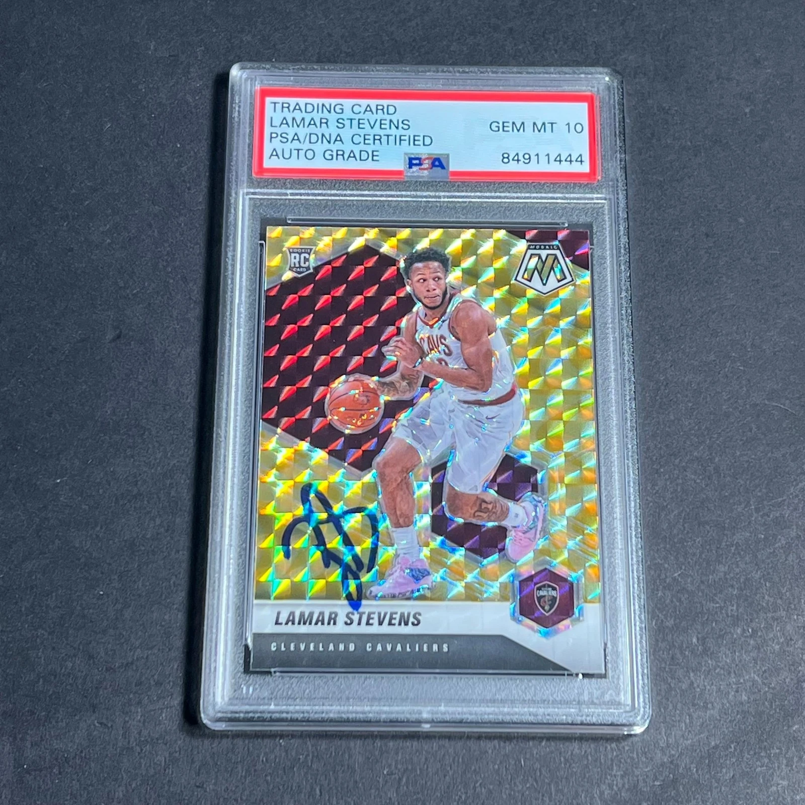 2020-21 Panini Mosaic #238 Lamar Stevens Signed Card AUTO 10 PSA Slabbed RC Cava