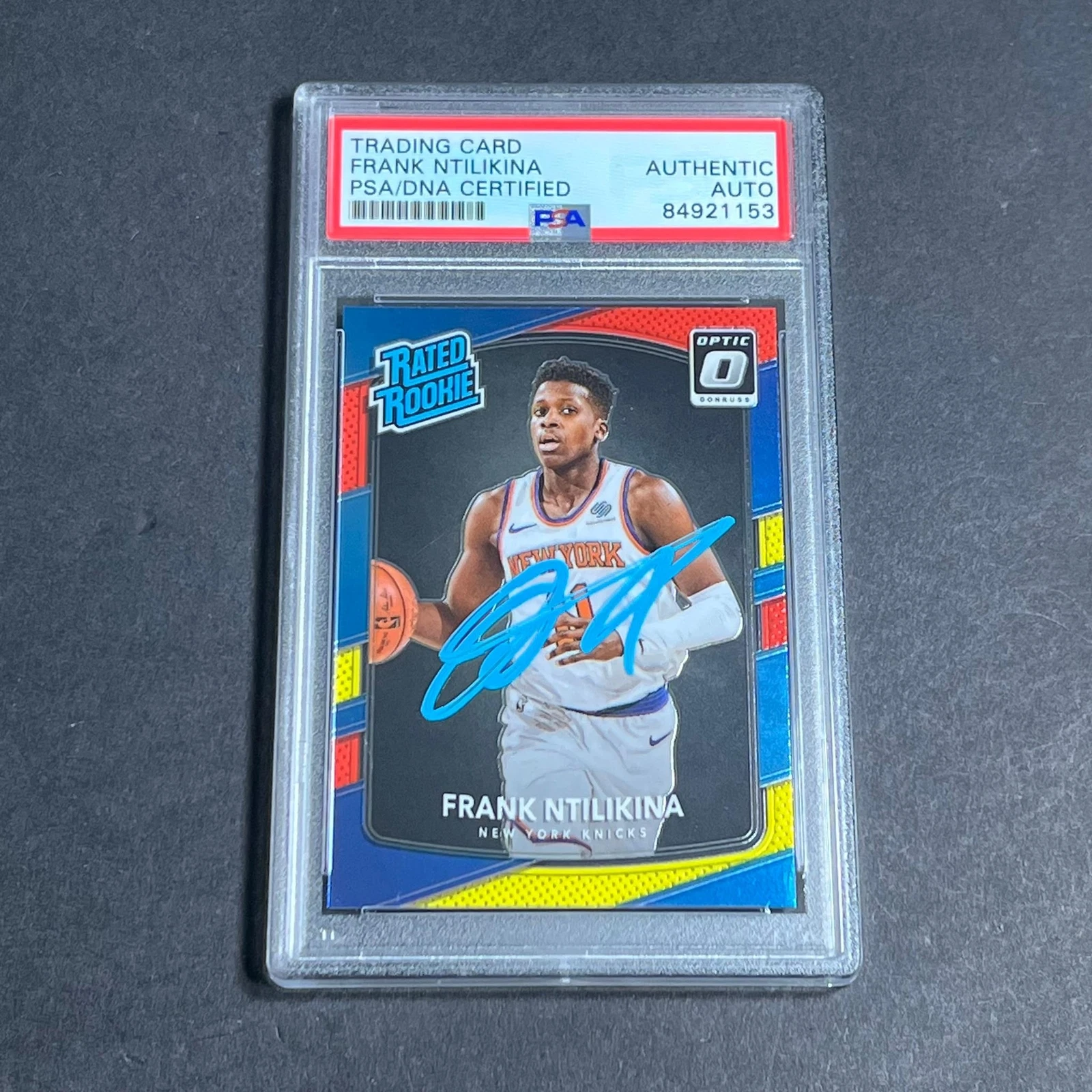 2017-18 Panini Donruss Optic #193 Frank Ntilikina Signed Card AUTO PSA Slabbed R