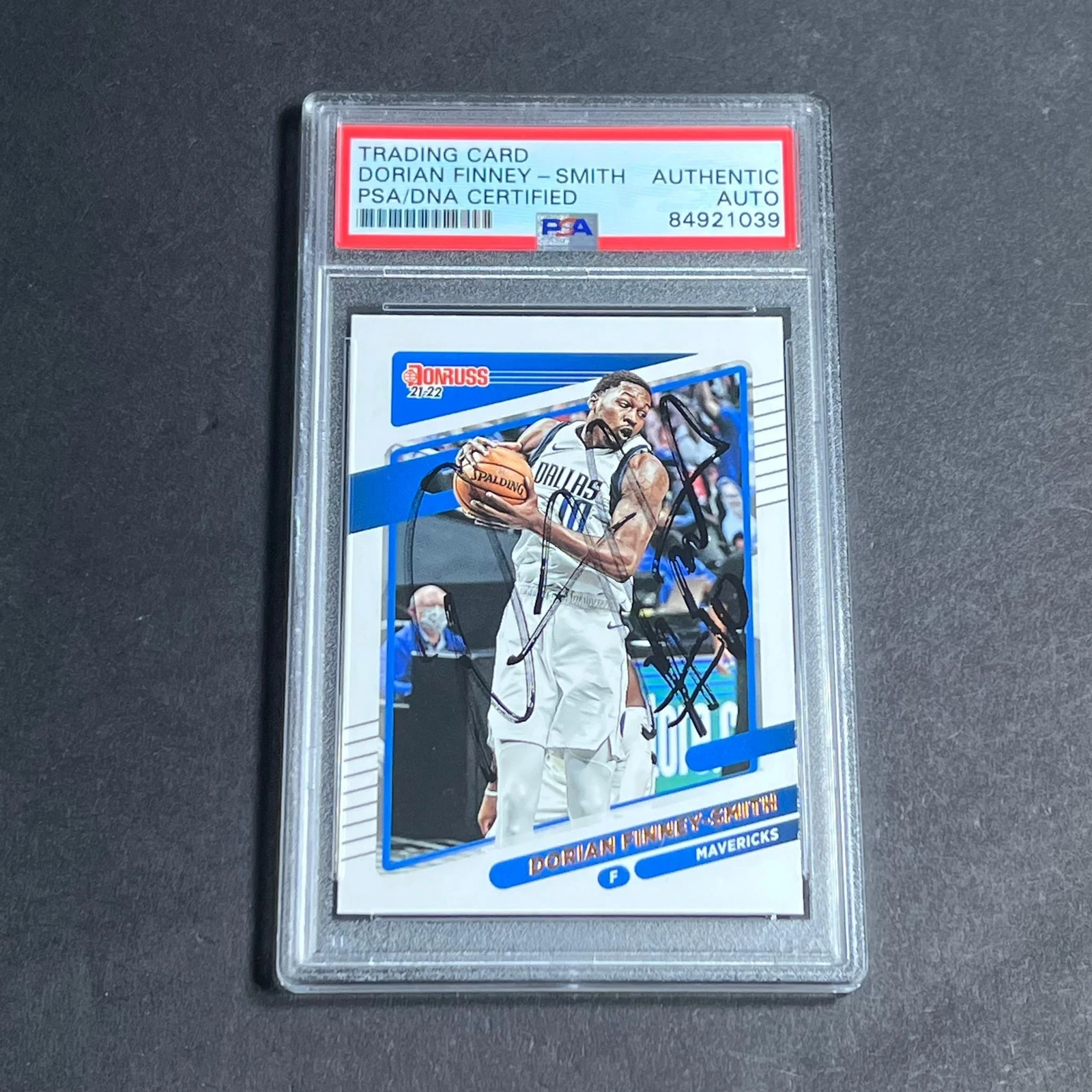 2021-22 Panini Donruss #139 Dorian Finney-Smith Signed Card AUTO PSA Slabbed Mav