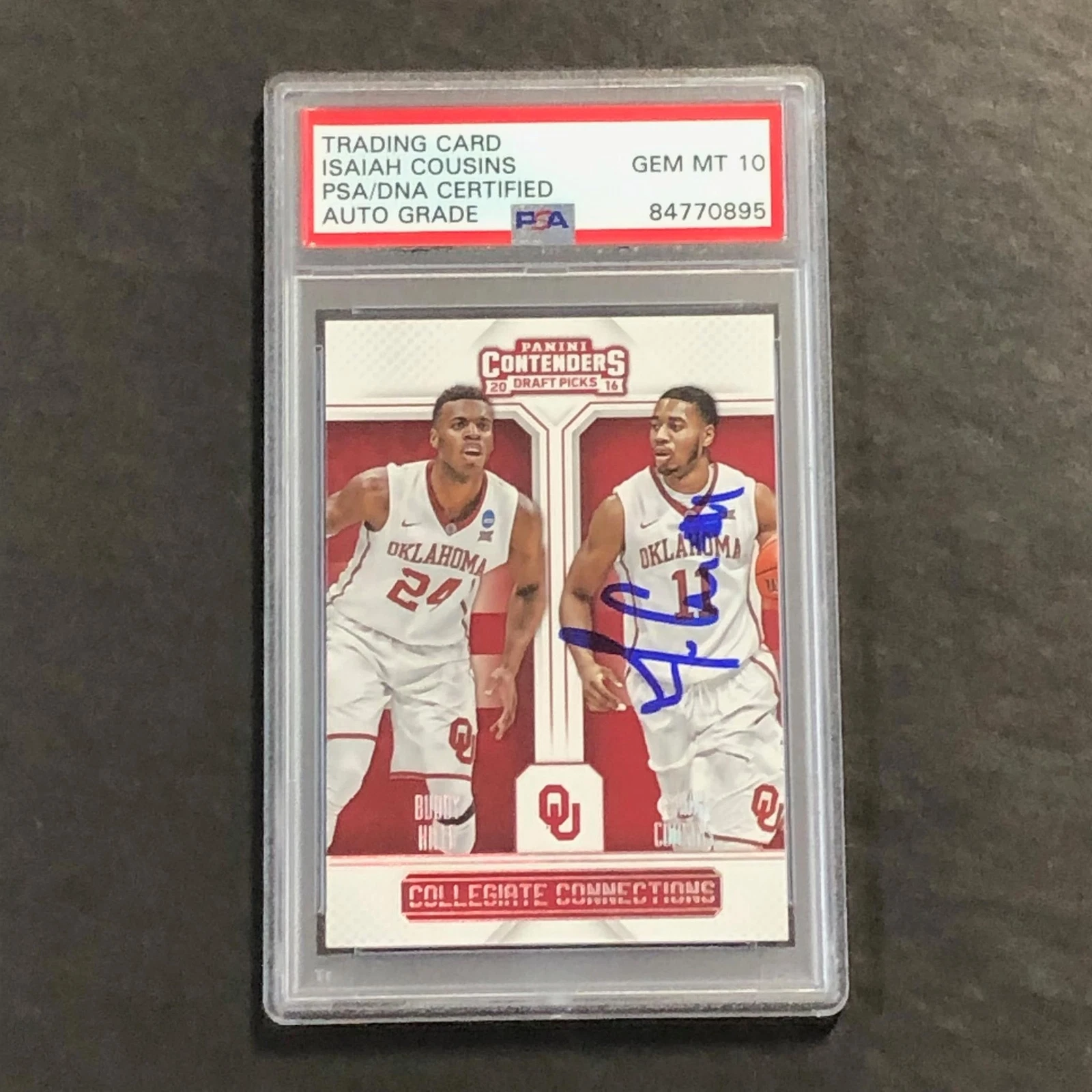2016-17 Panini Contenders Draft Picks #10 Isaiah Cousins Signed Card AUTO PSA Sl