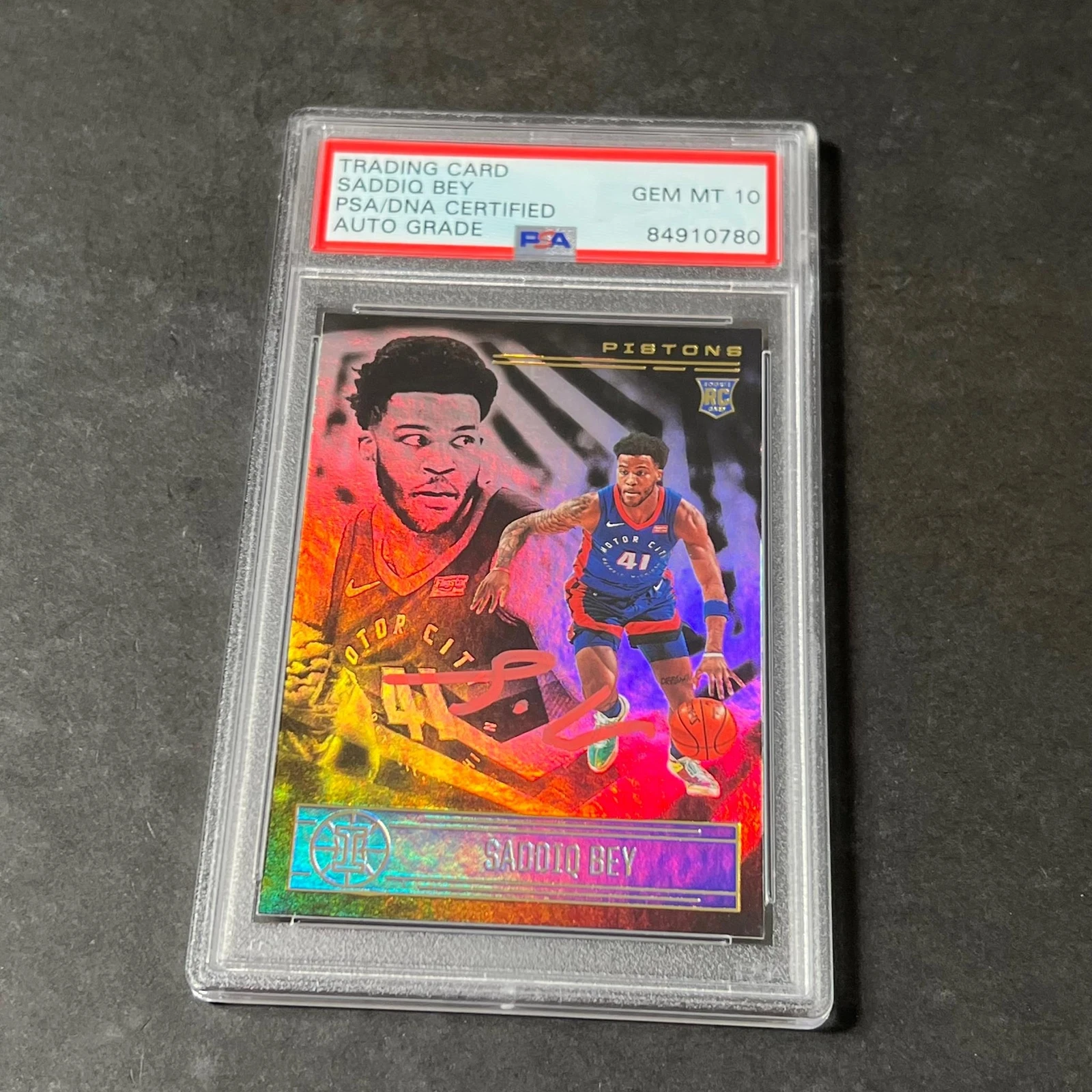 2020-21 Panini Illusions #159 Saddiq Bey Signed Card AUTO 10 PSA Slabbed RC Pist