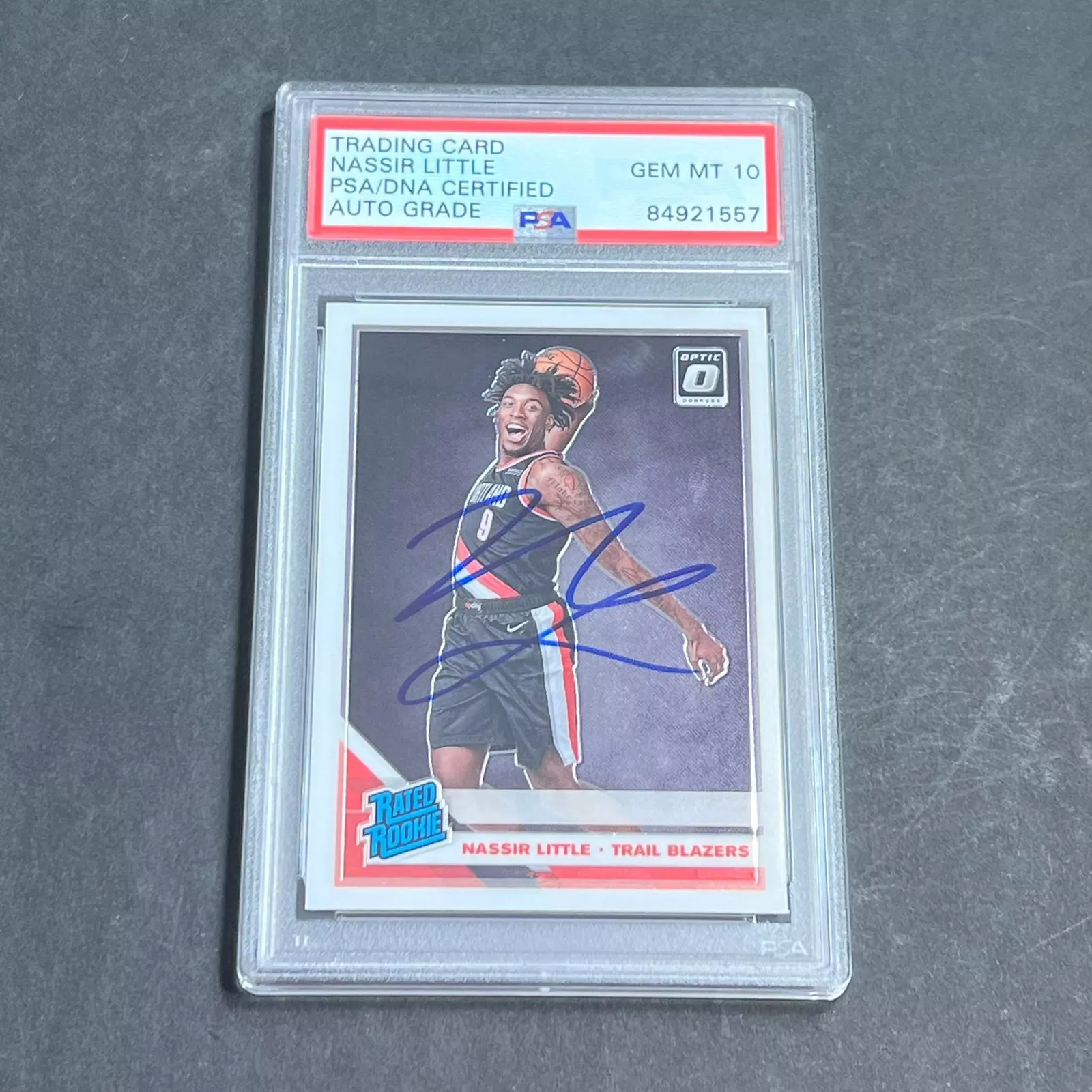 2019-20 Panini Optic #154 Nassir Little Signed Rookie Card AUTO 10 PSA Slabbed R