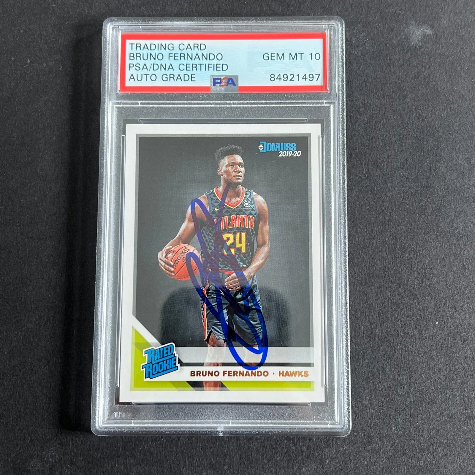2019-20 Panini Donruss #232 Bruno Fernando Signed Card AUTO 10 PSA Slabbed RC Ha