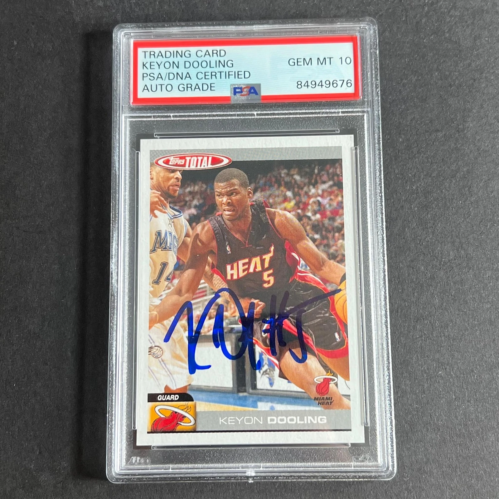 2004-05 Topps Total Keyon Dooling #144 Signed Card AUTO 10 PSA Slabbed Heat