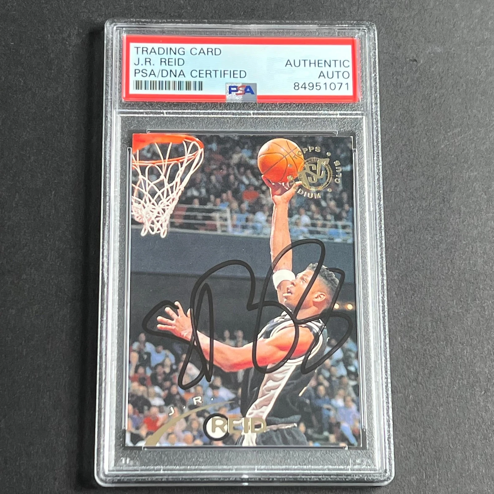 1994-95 Topps #52 JR Reid Signed Card AUTO PSA Slabbed Spurs