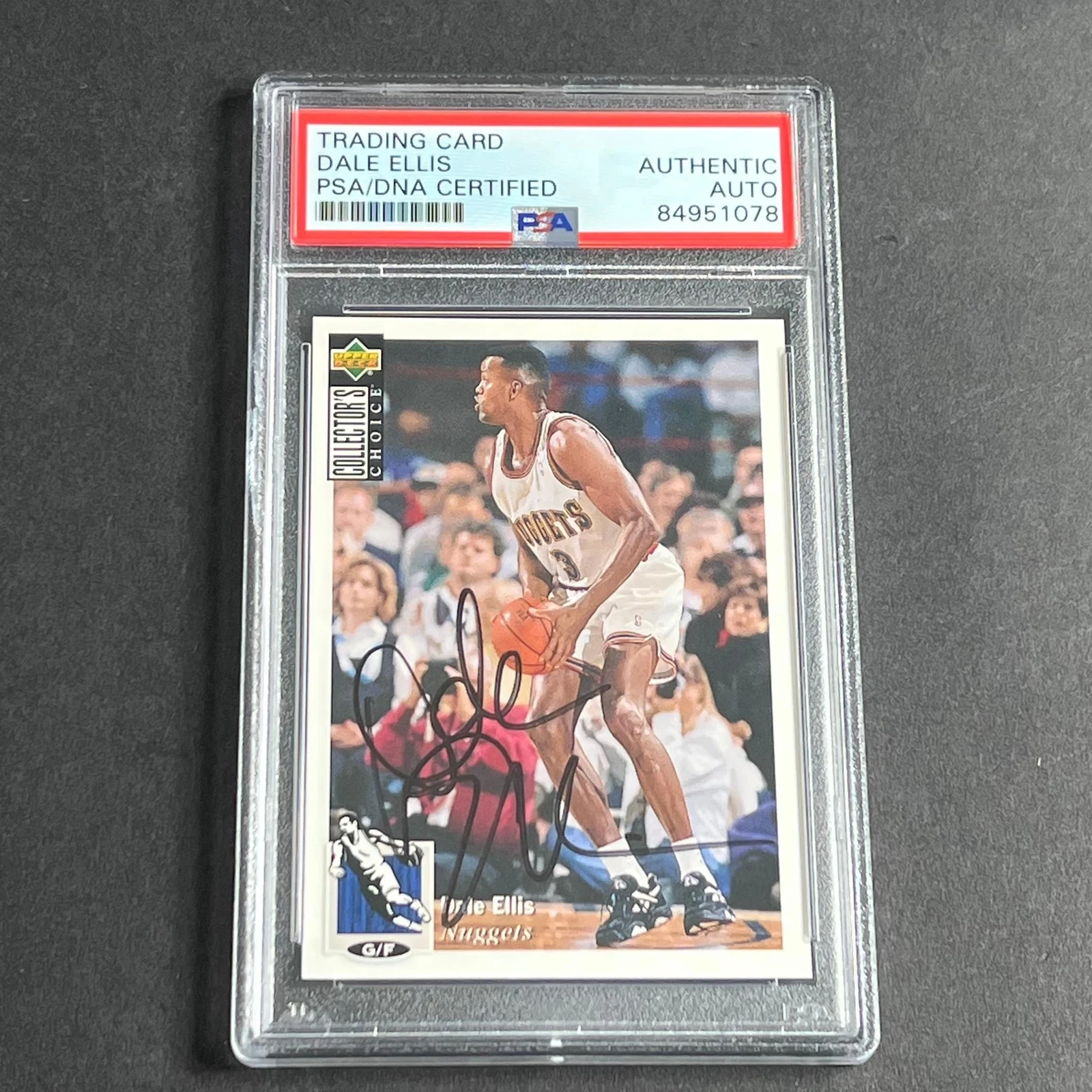 1994-95 Upper Deck #356 Dale Ellis Signed Card AUTO PSA Slabbed Nuggets