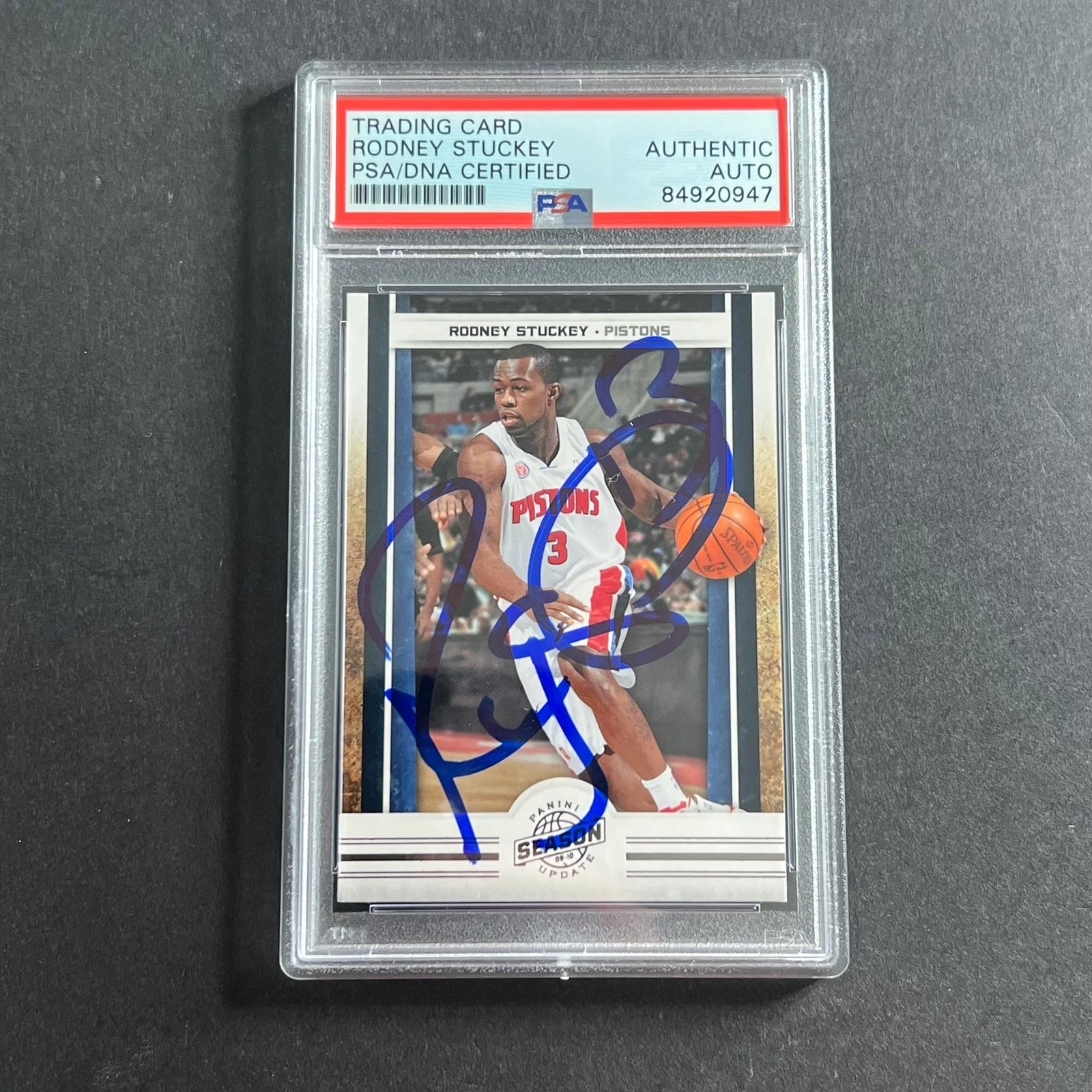 2010 Panini Season Update #91 Rodney Stuckey Signed Card AUTO PSA Slabbed Piston