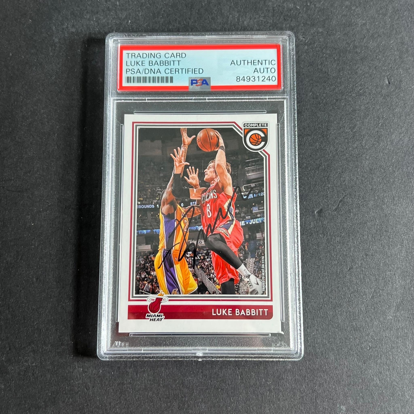 2016-17 Panini-Complete #106 Luke Babbitt Signed Card AUTO PSA Slabbed Heat