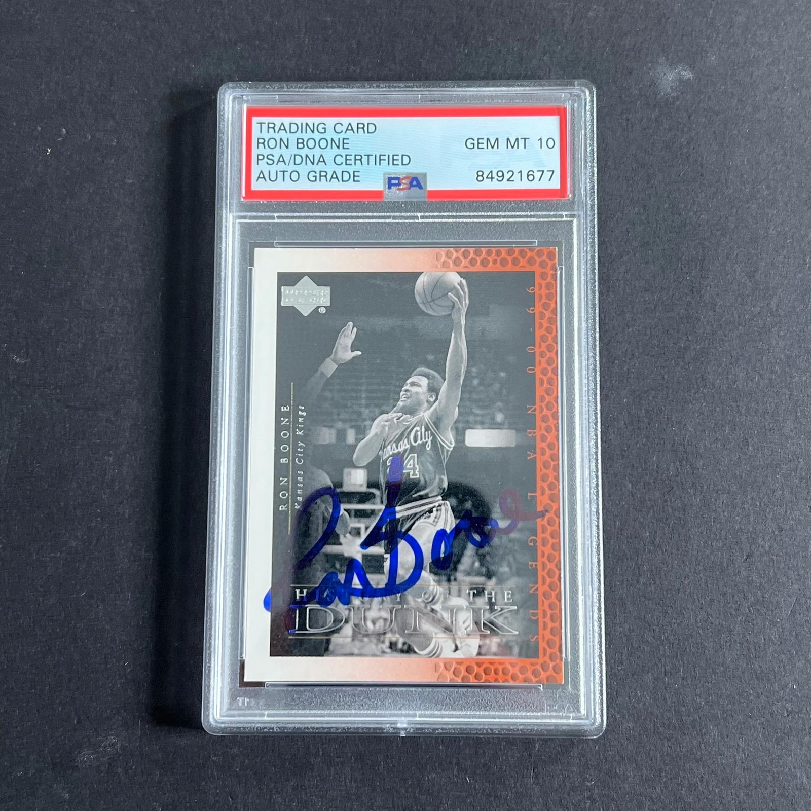 1999-00 UpperDeck Legends #64 RON BOONE Signed AUTO 10 PSA Kansas City Kings Sla