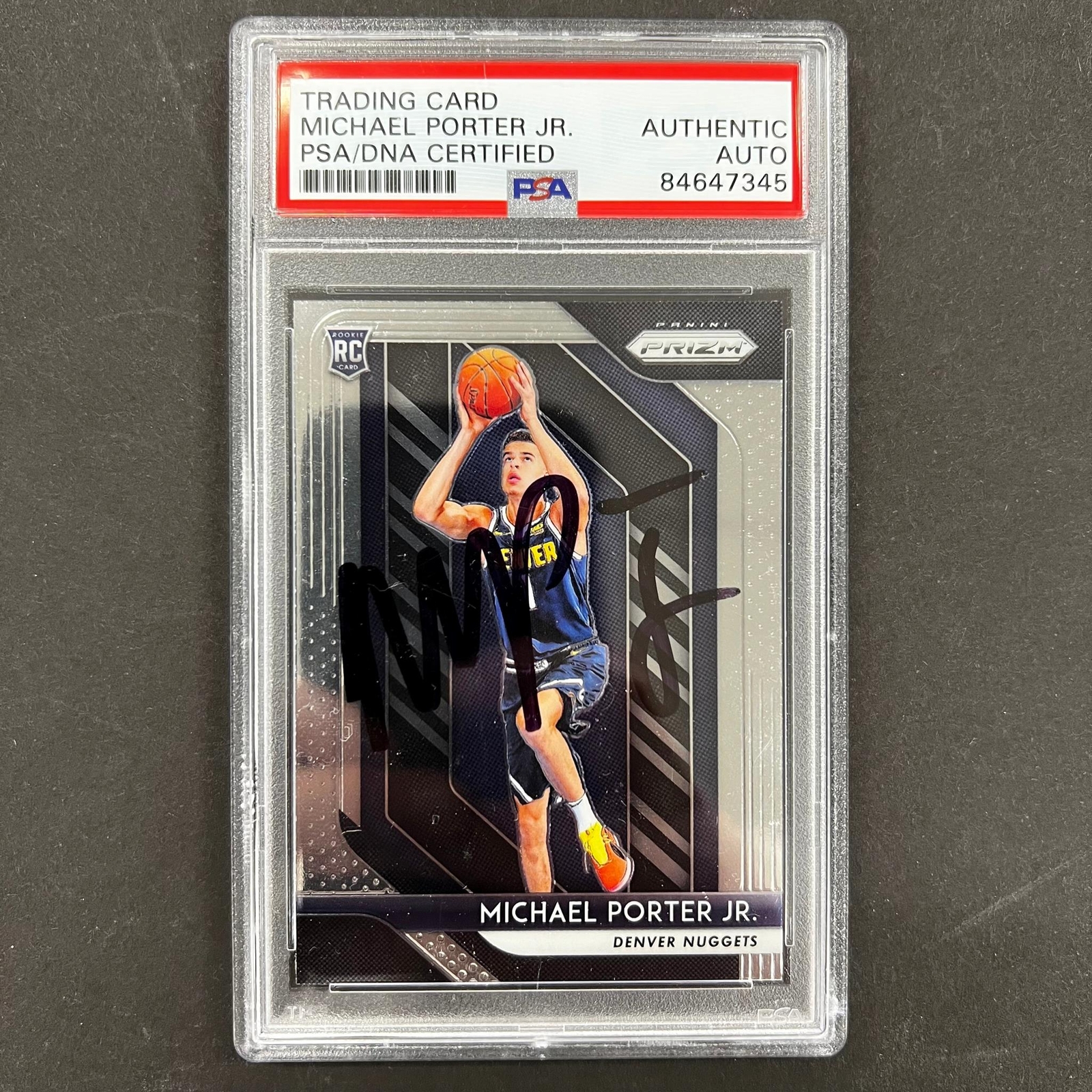 2018 Panini Prizm #32 Michael Porter Jr Silver Prizm AUTO PSA Slabbed RC Denver