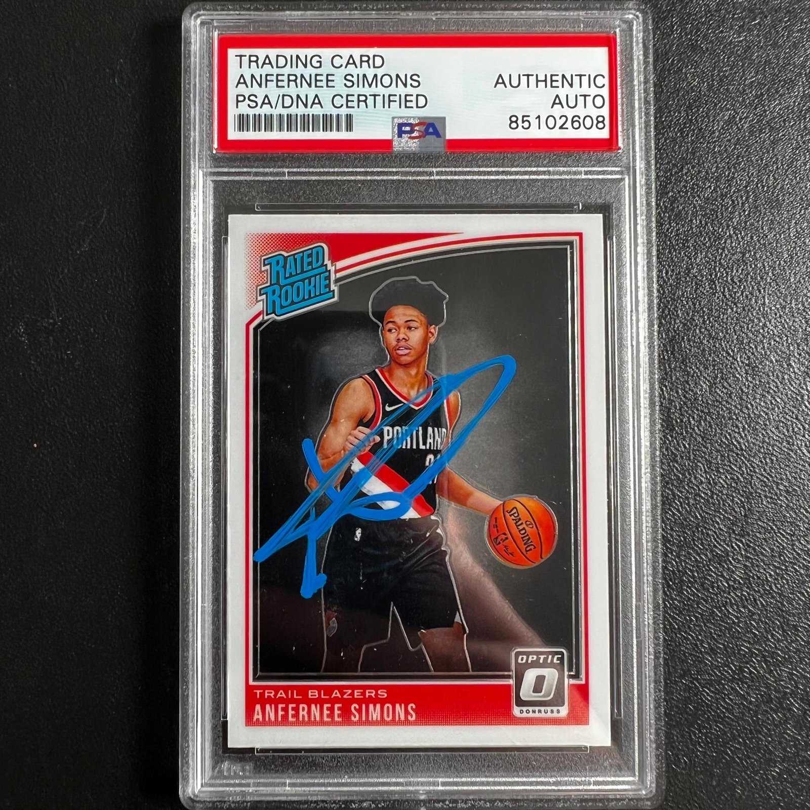 2018 Donruss Rated Rookie #186 ANFERNEE SIMONS Signed Rookie Card AUTO PSA Slabb