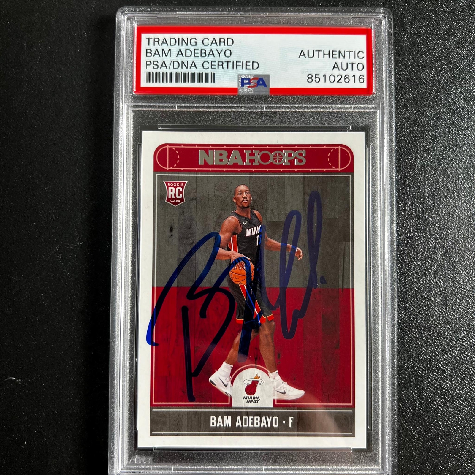 2017-2018 NBA HOOPS #264 BAM ADEBAYO Signed Card AUTO 10 PSA Slabbed RC Heat