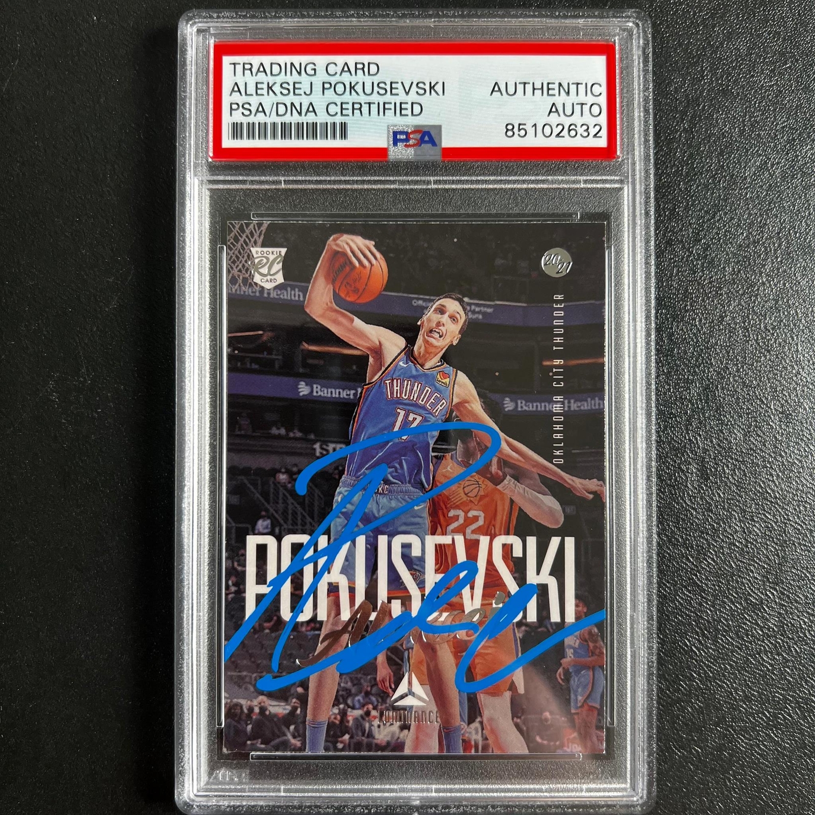 2020-21 Panini Chronicles Luminance #151 Aleksej Pokusevski Signed Card AUTO PSA