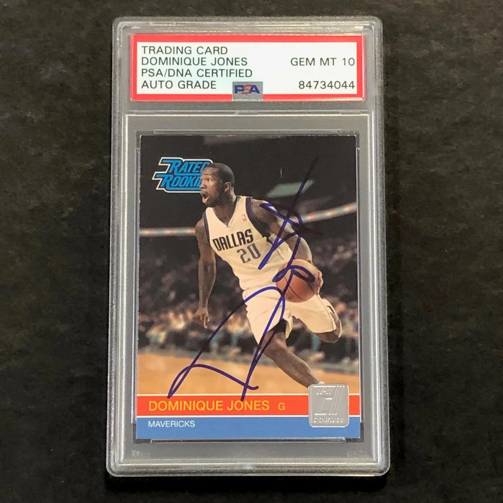 2010-11 Panini Donruss #252 Dominique Jones Signed Card AUTO 10 PSA Slabbed Mave