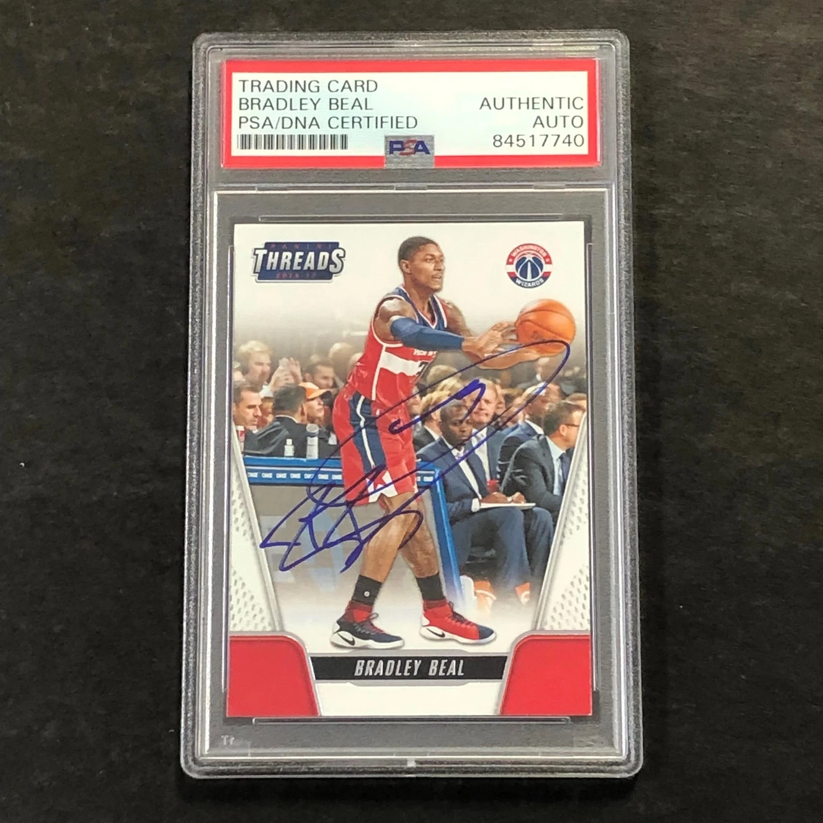 2016-17 Panini Threads #52 Bradley Beal Signed Card AUTO 10 PSA Slabbed Wizards