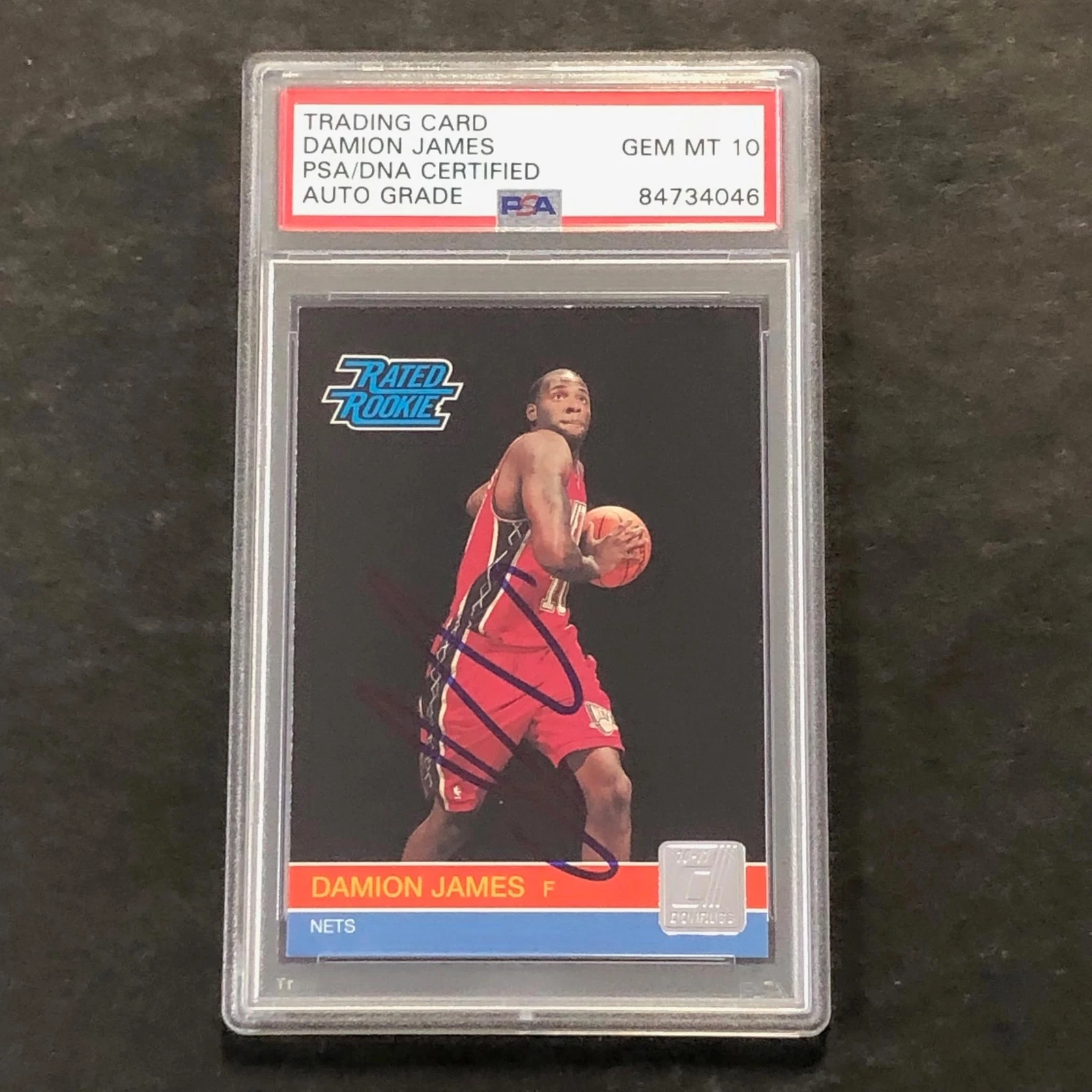 2010-11 Donruss Rated Rookie #251 Damion James Signed Card AUTO 10 PSA Slabbed N