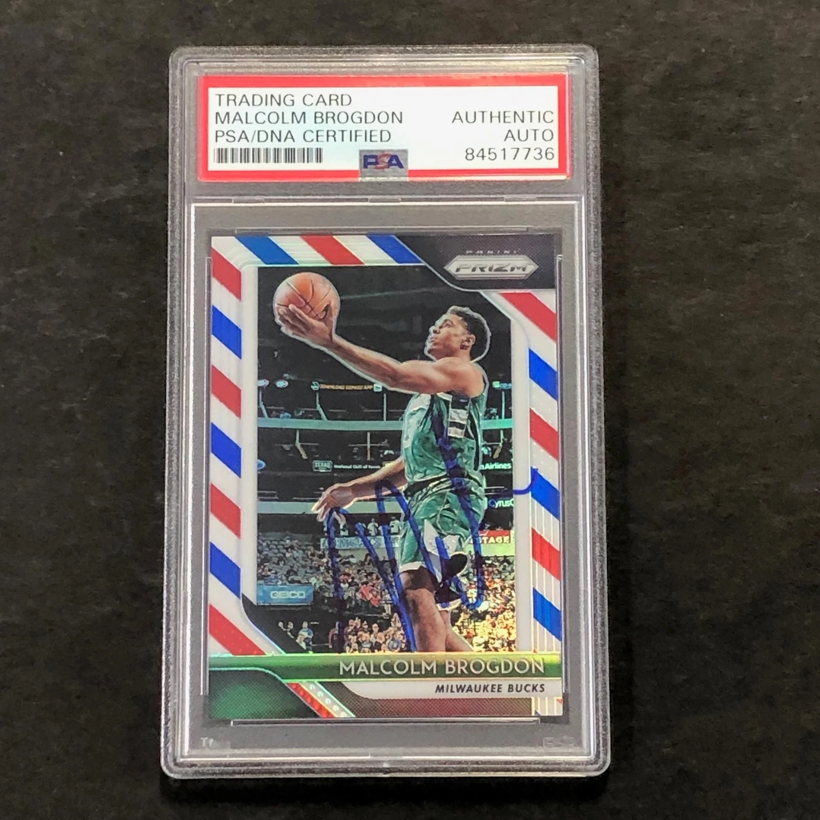 2018-19 Panini Prizm #276 Malcolm Brogdon Signed Card PSA/DNA Slabbed Bucks