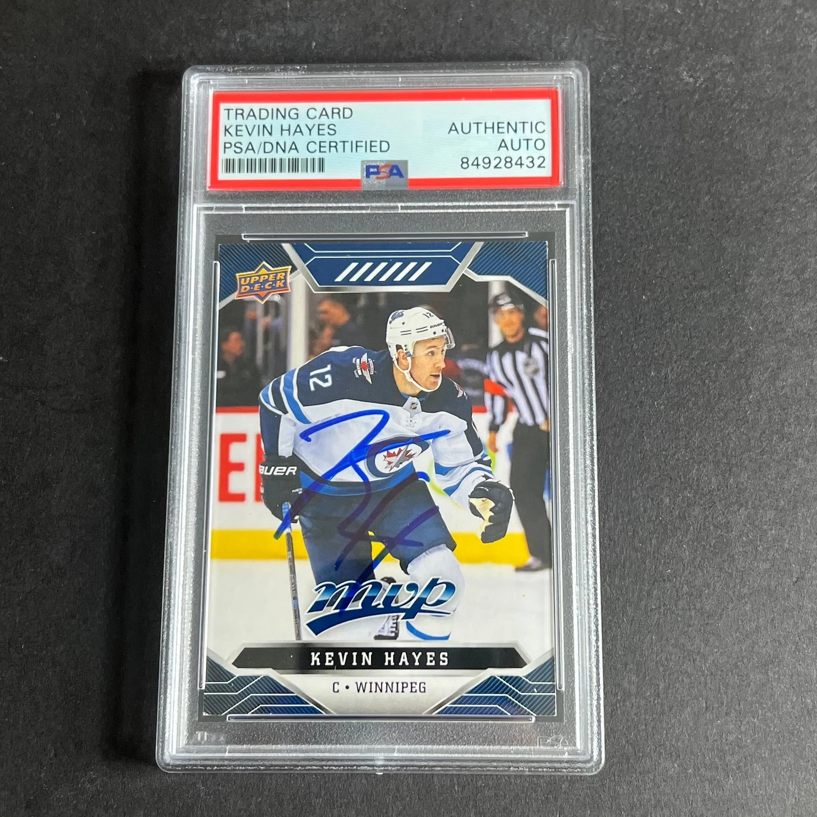 2019-20 Upper Deck MVP Hockey #184 Kevin Hayes Signed Card AUTO PSA Slabbed Jets