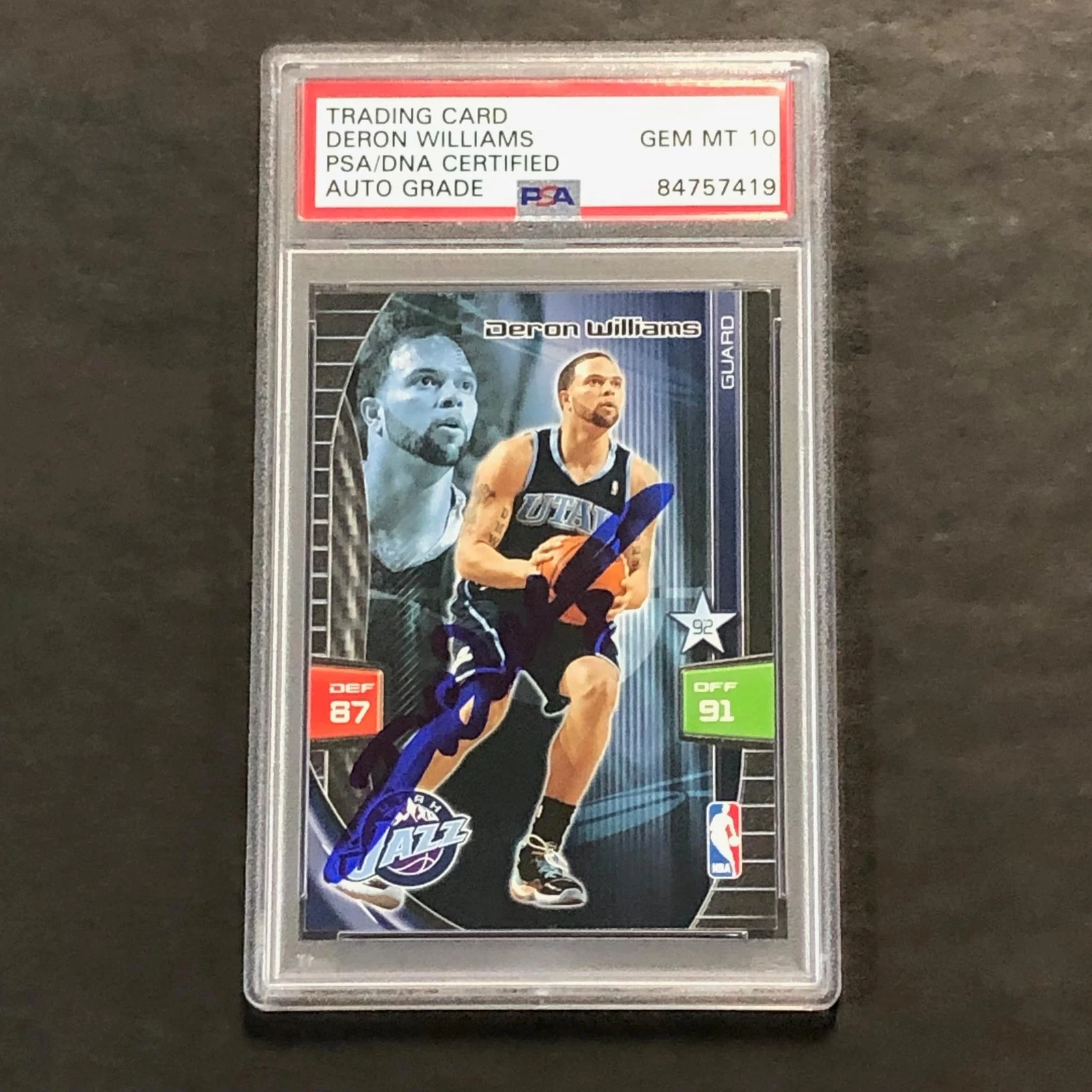 2009 Panini Adrenalyn Deron Williams Signed Card AUTO 10 PSA/DNA Slabbed Jazz