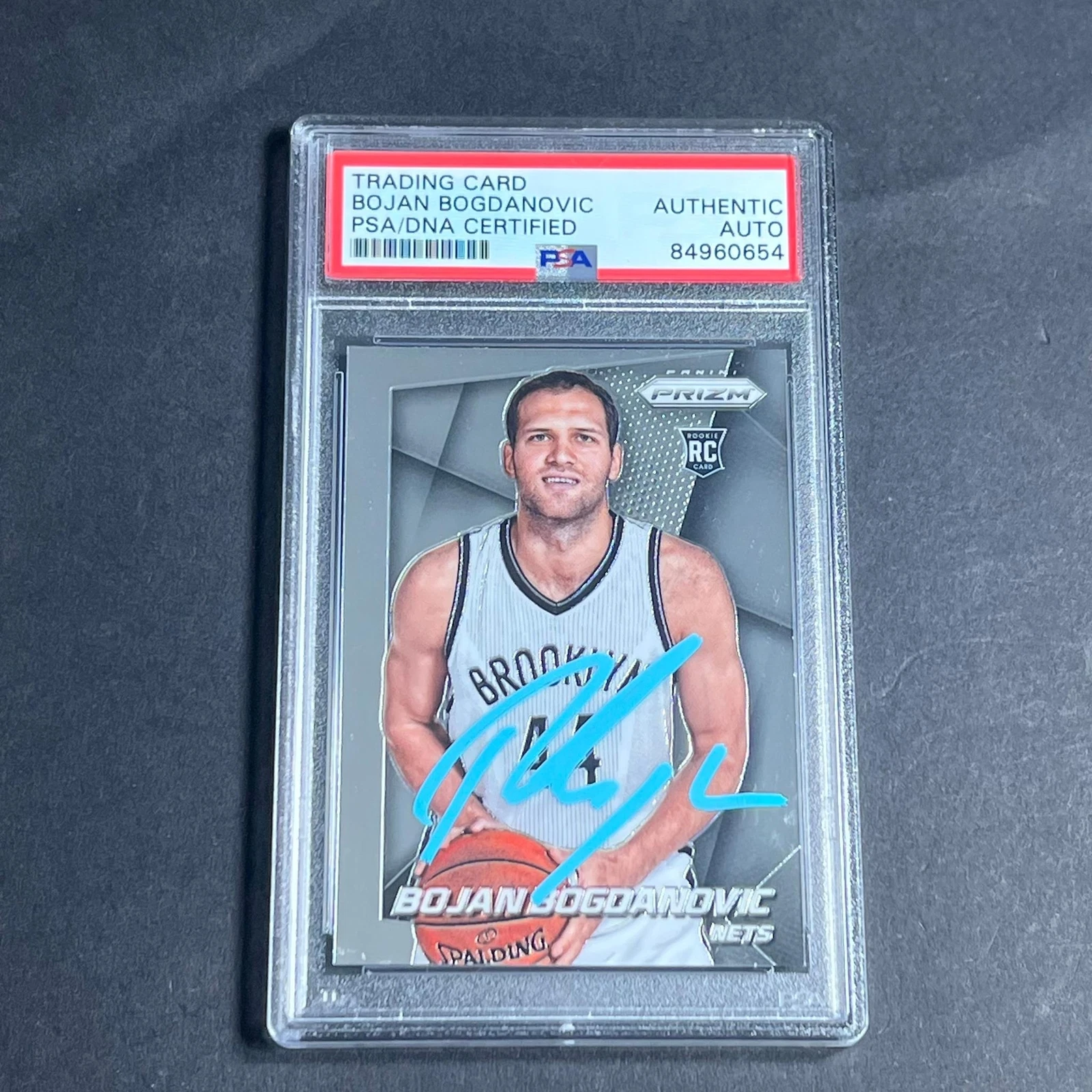 2014-15 Panini Prizm #293 Bojan Bogdanovic Signed Card AUTO PSA Slabbed RC Nets