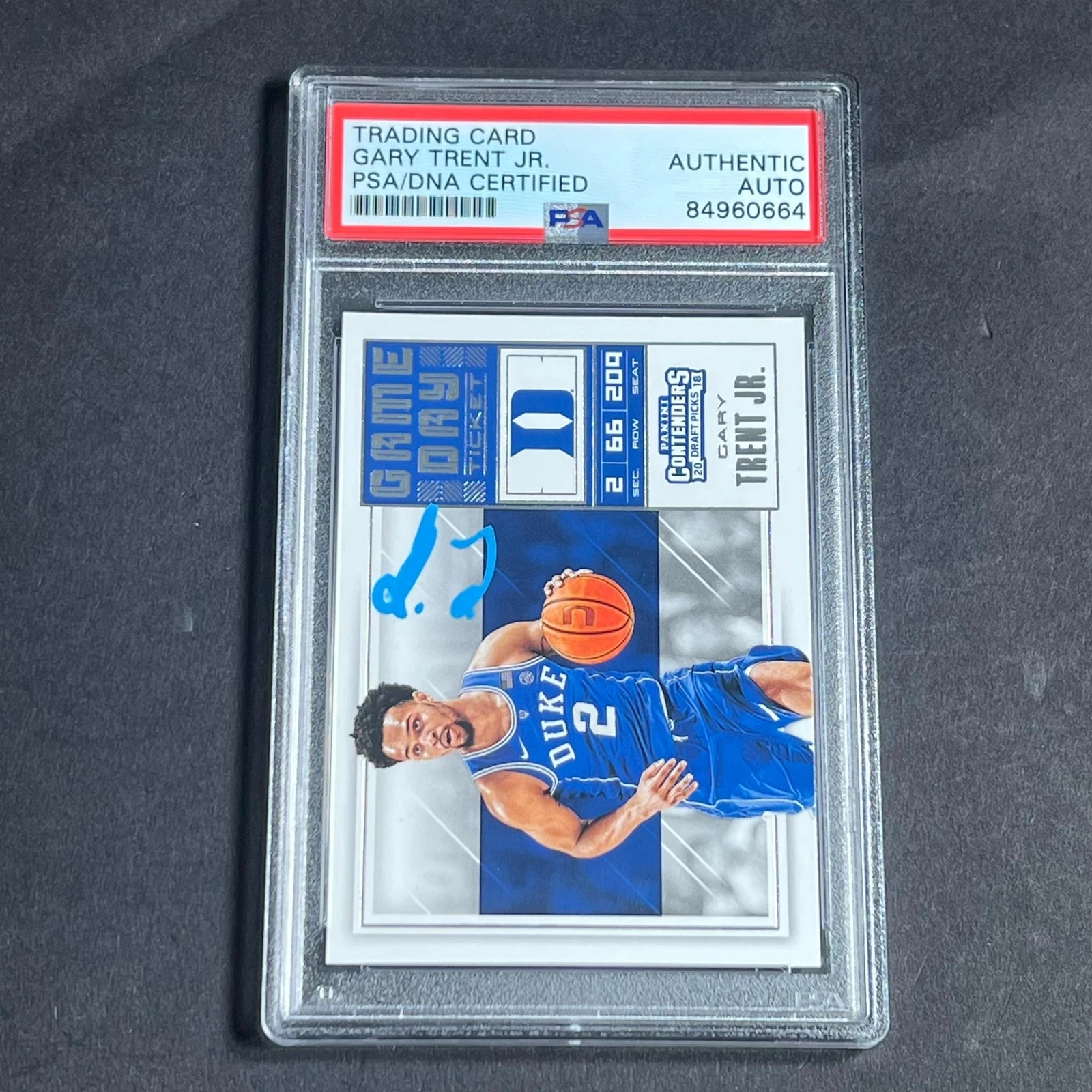 2018 Panini Contenders #17 Gary Trent Jr Signed Rookie Card AUTO PSA Slabbed Duk