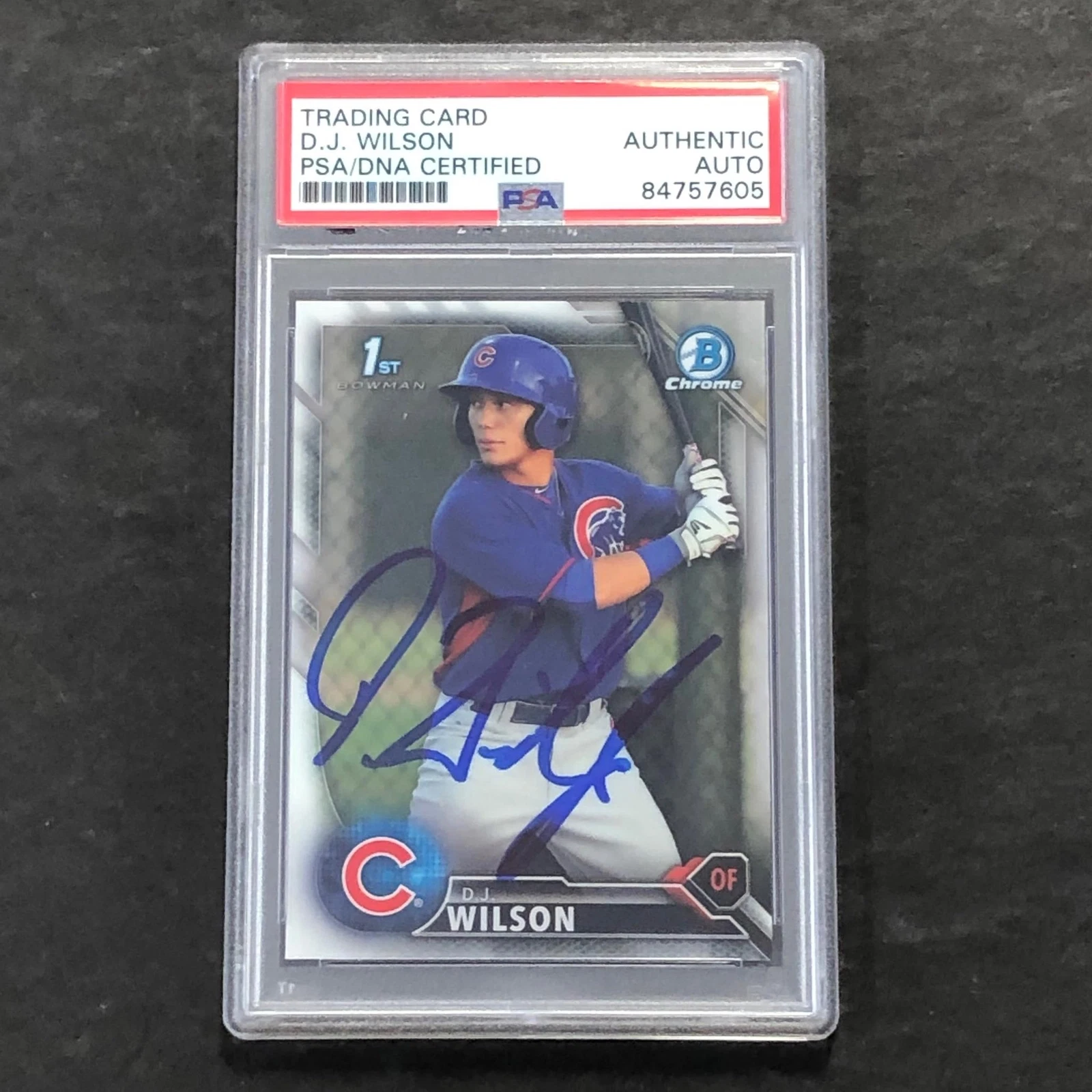 2016 Topps Bowman Chrome #BCP-170 D.J. Wilson Signed Card AUTO PSA/DNA Slabbed C