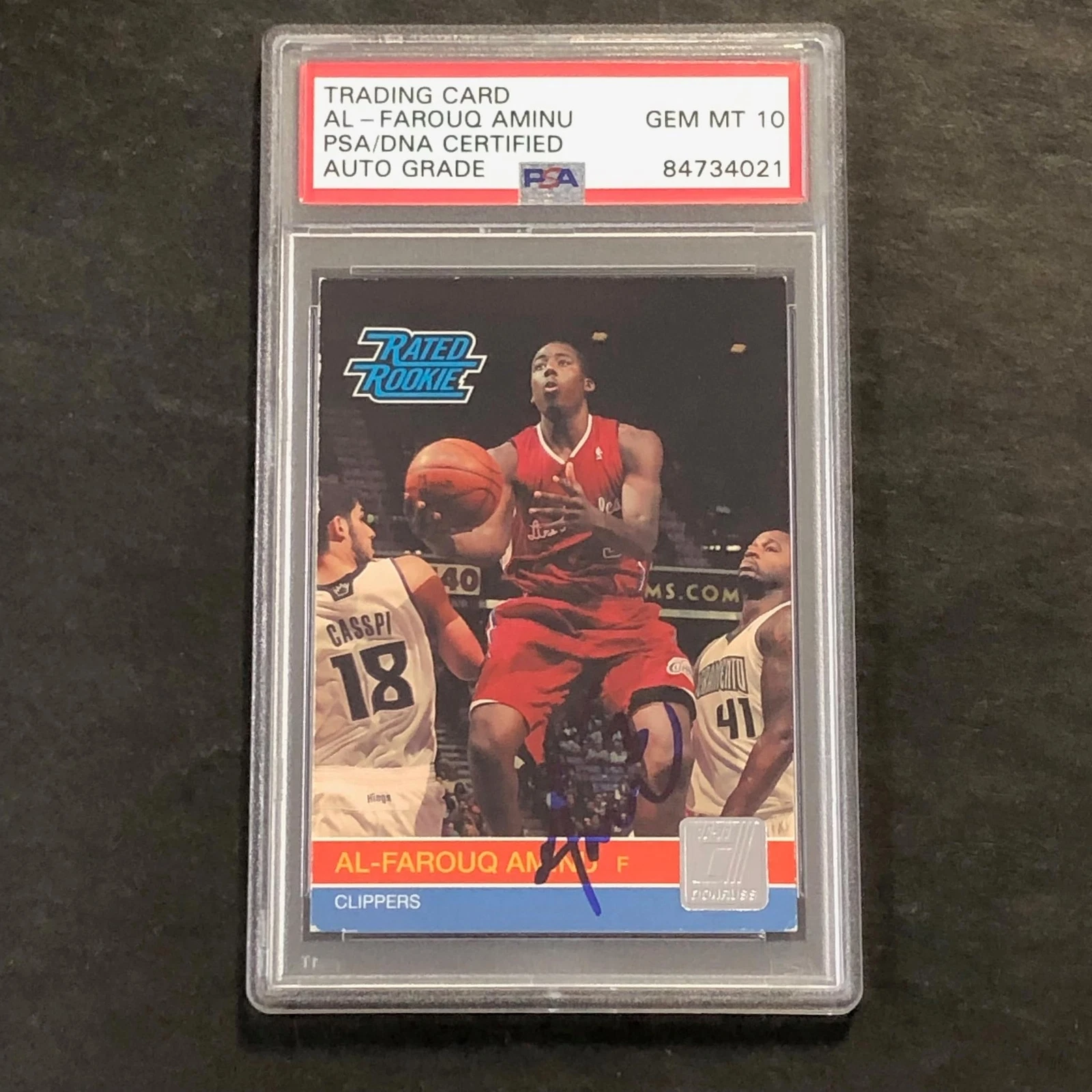 2010-11 Donruss Rated Rookie #235 Al-Farouq Aminu Signed Card AUTO 10 PSA Slabbe