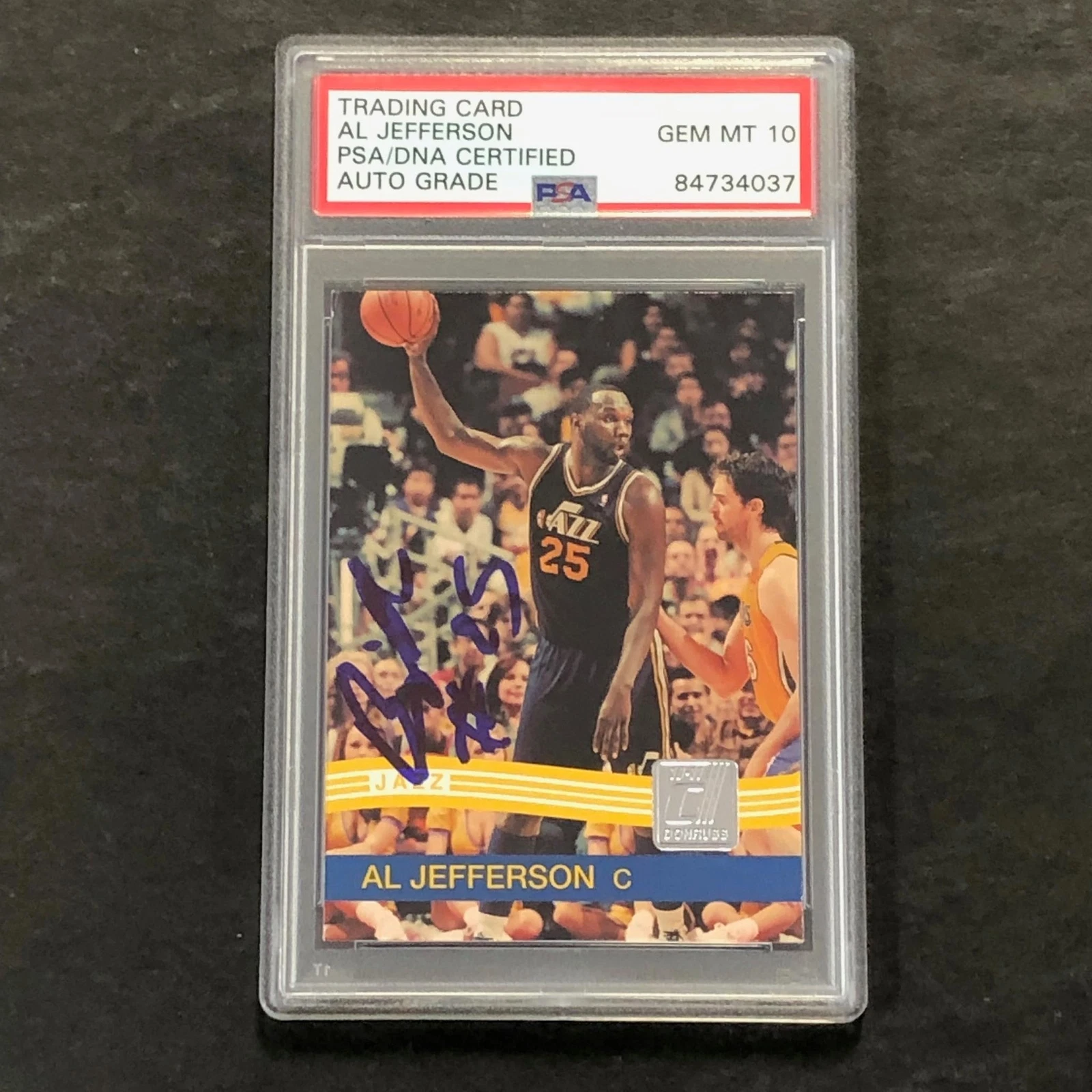 2010-11 Panini Donruss #143 Al Jefferson Signed AUTO PSA Slabbed Jazz