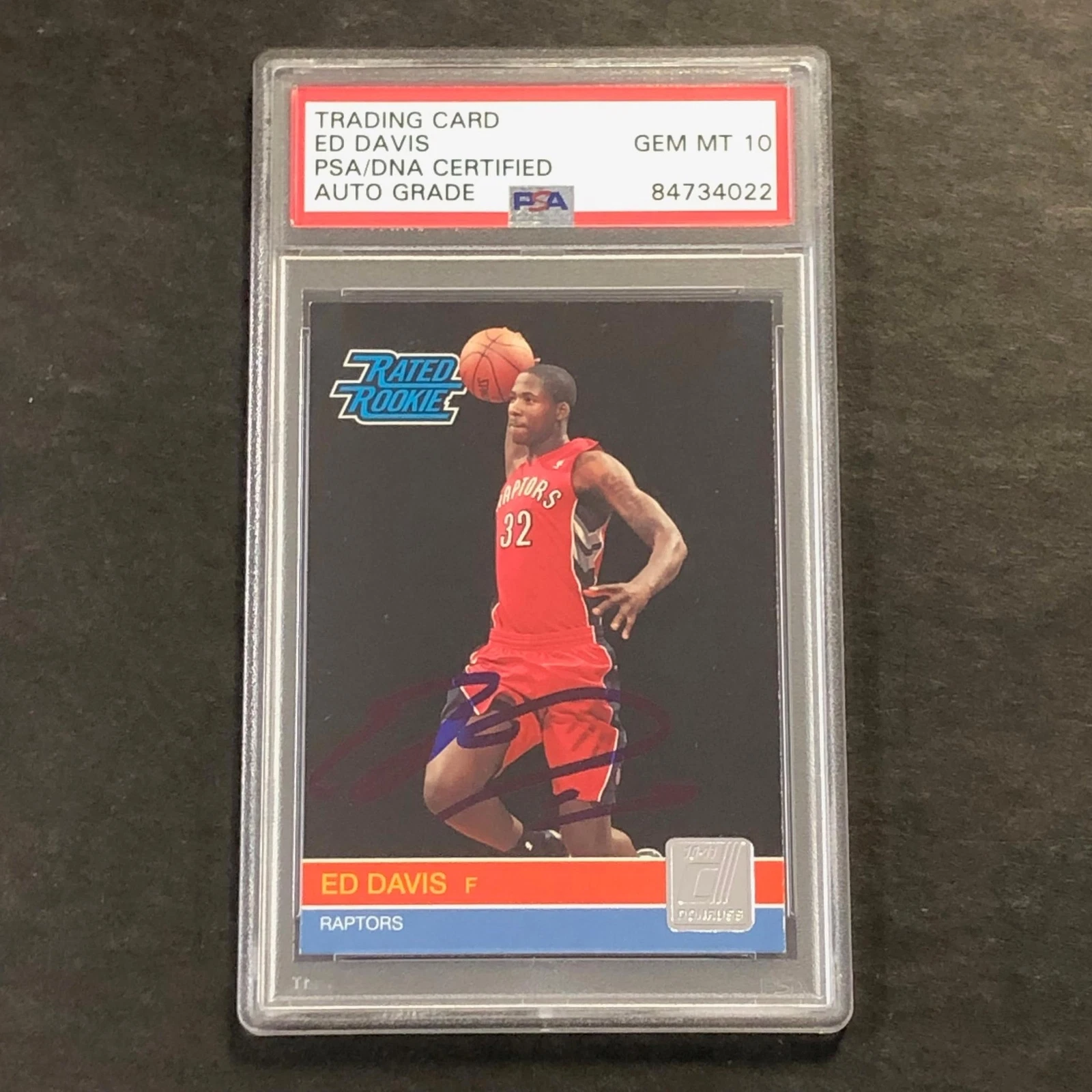 2010-11 DONRUSS RATED ROOKIE #240 ED DAVIS Signed Card AUTO 10 PSA Slabbed RC Ra