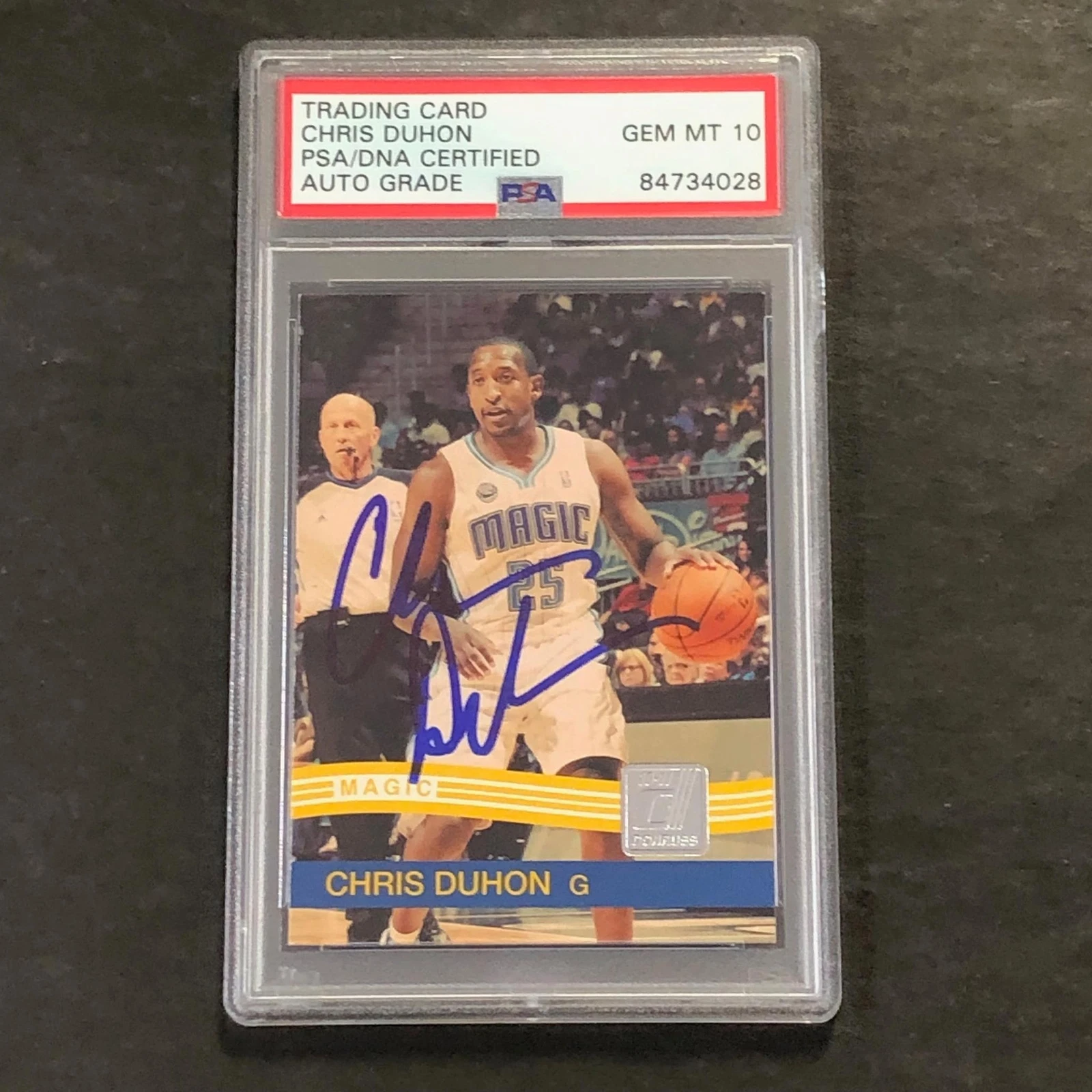 2010-11 Panini Donruss #175 Chris Duhon Signed Card AUTO 10 PSA Slabbed Magic