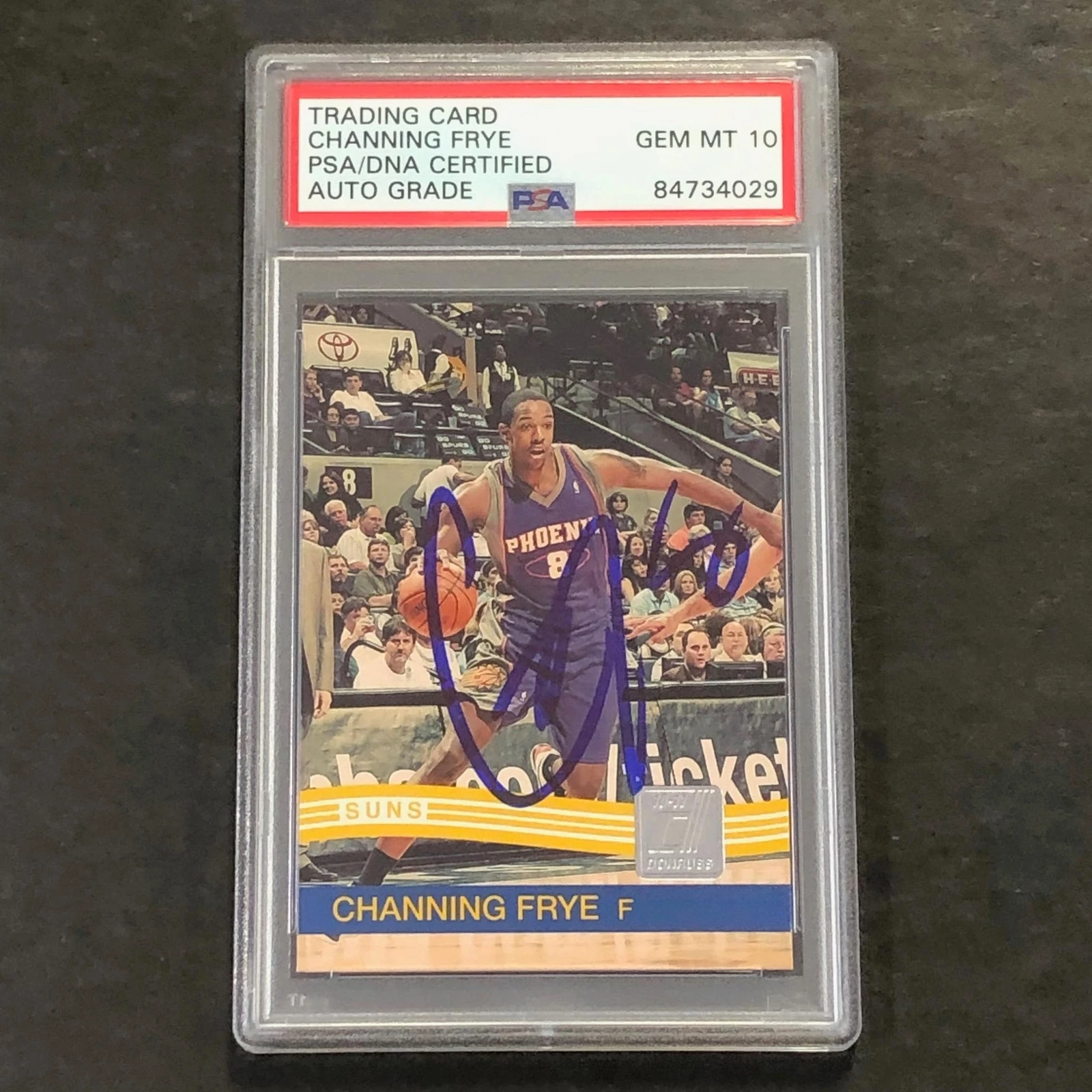 2010-11 Panini Donruss #214 Channing Frye Signed Card AUTO 10 PSA Slabbed Suns