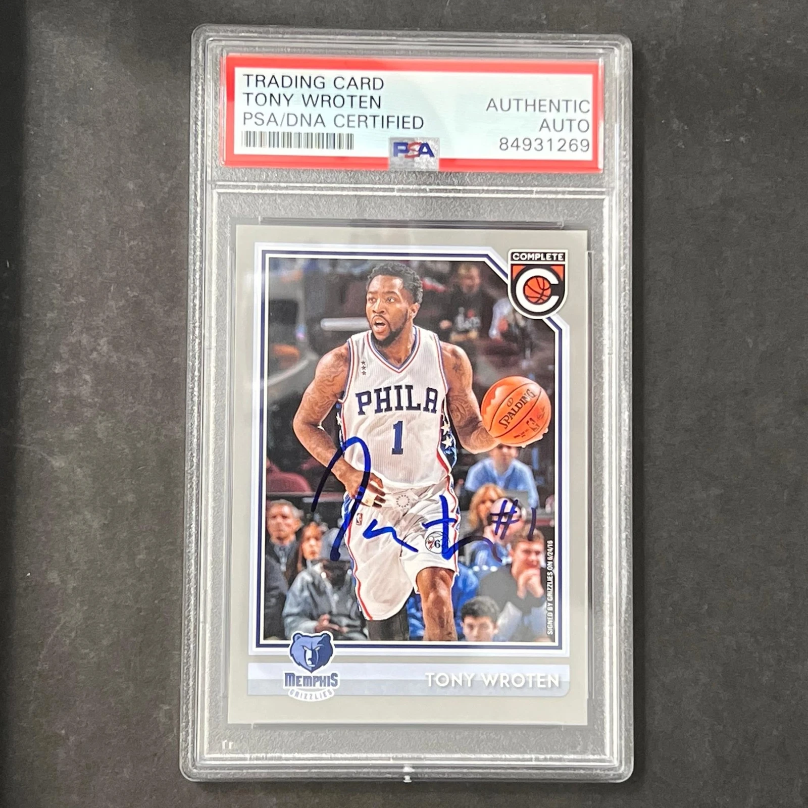 2016-17 Panini Complete #91 Tony Wroten Signed Card AUTO 10 PSA Slabbed Grizzlie